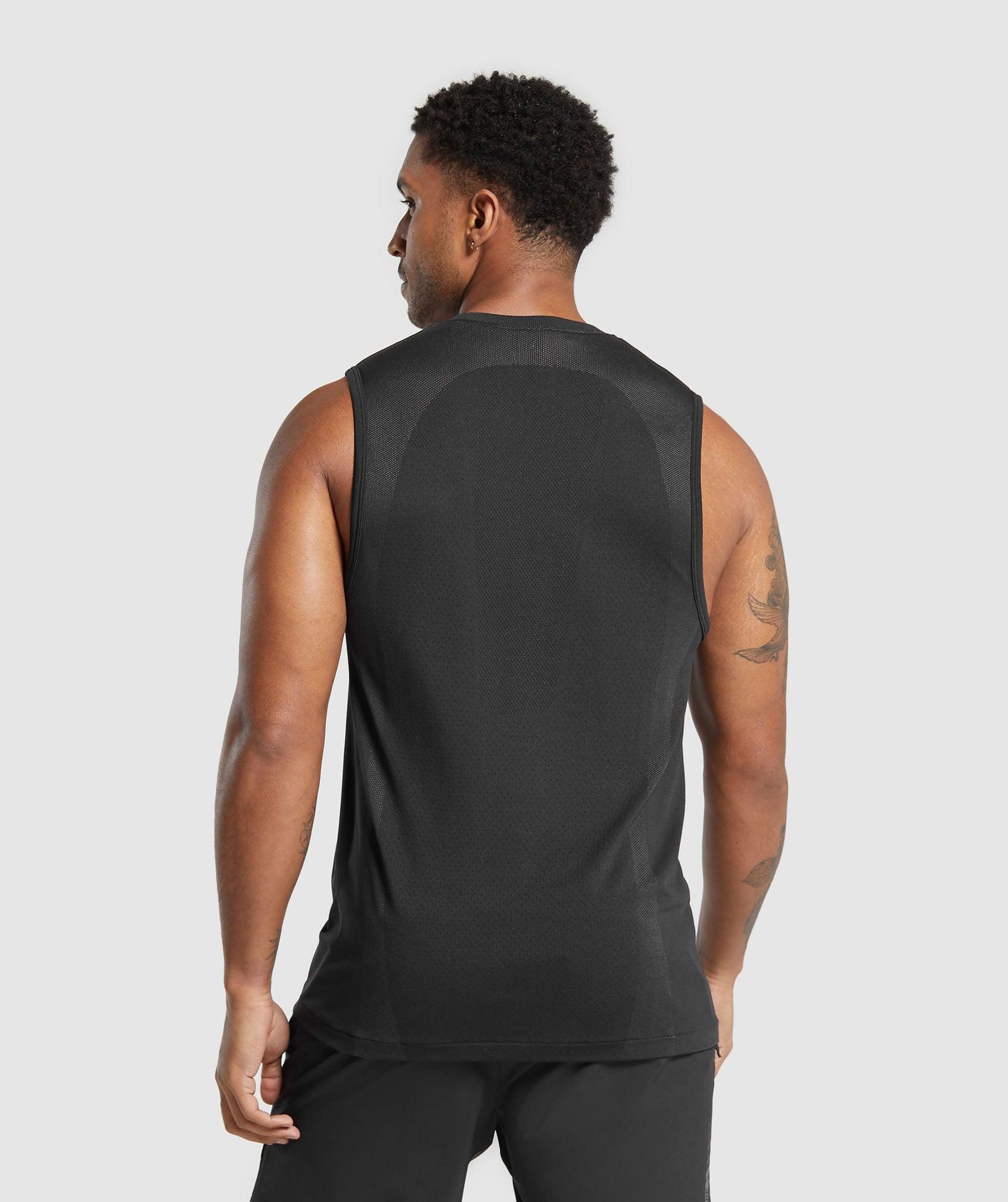 Gymshark Apex Seamless Tank - Black/Dark Grey Male Product Image
