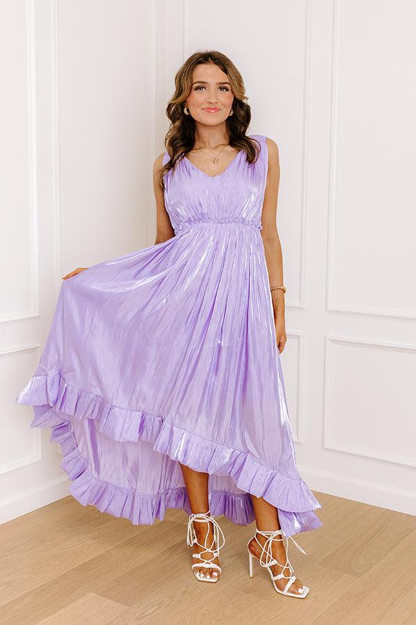 Evening Charm Satin Midi Dress Product Image