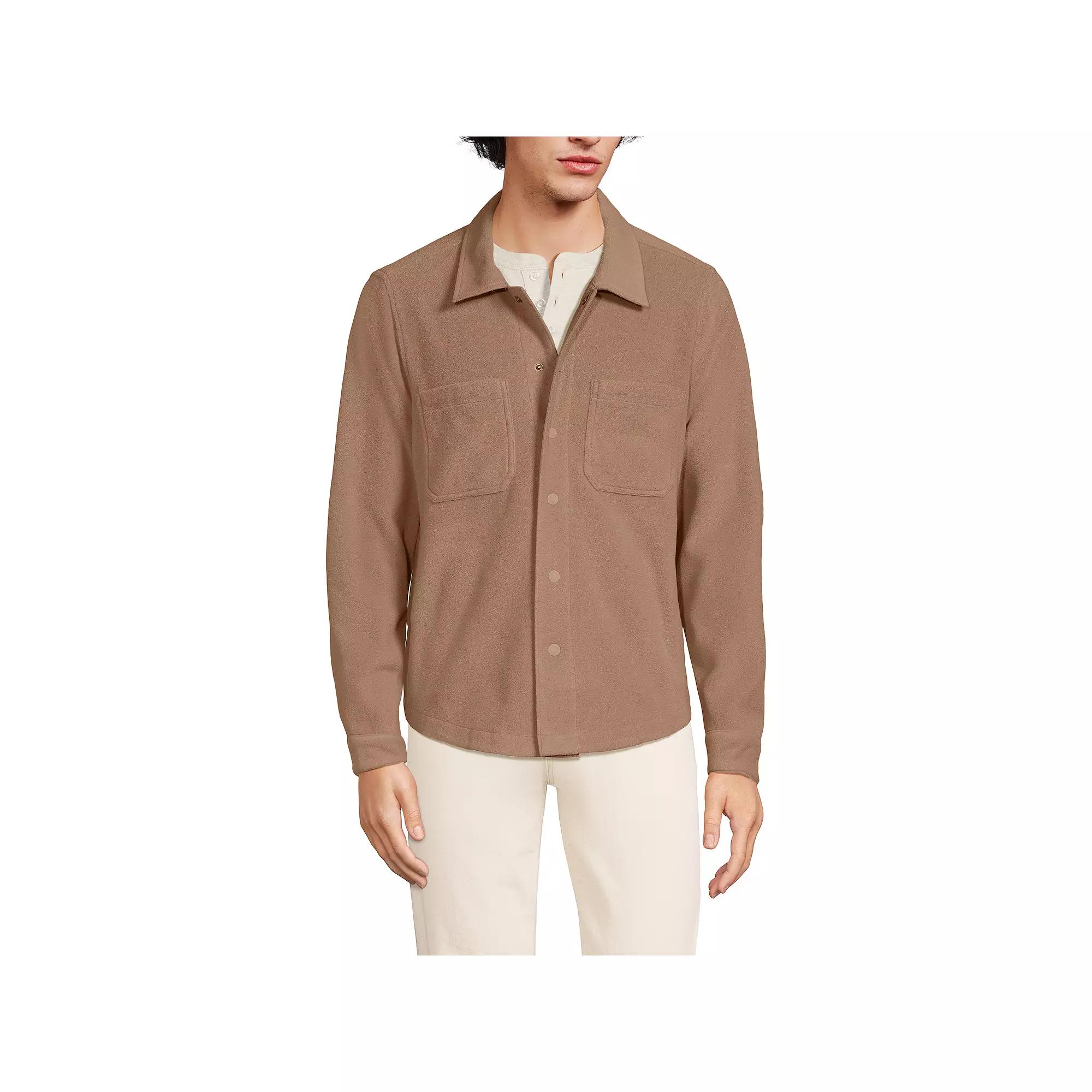 Mens Lands End Fleece Shirt Jacket Product Image
