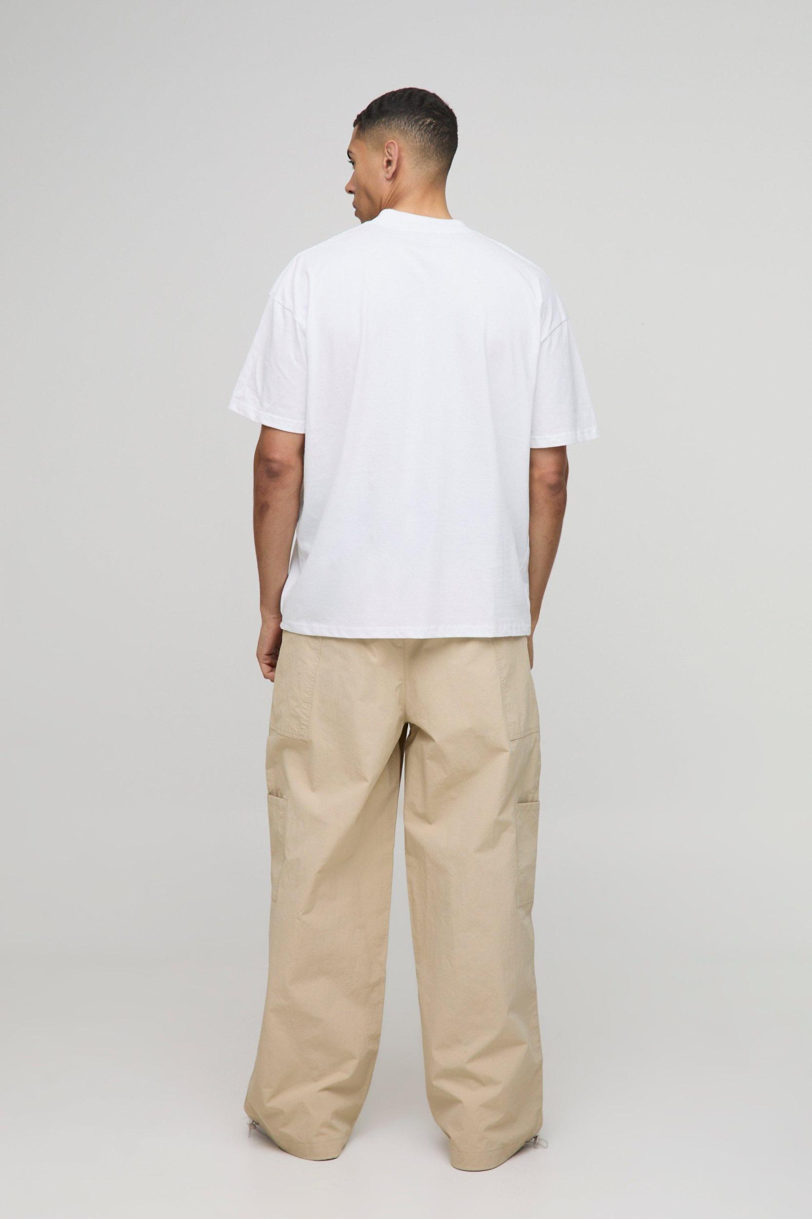 Elasticated Waist Parachute Cargo Pants | boohooMAN USA Product Image