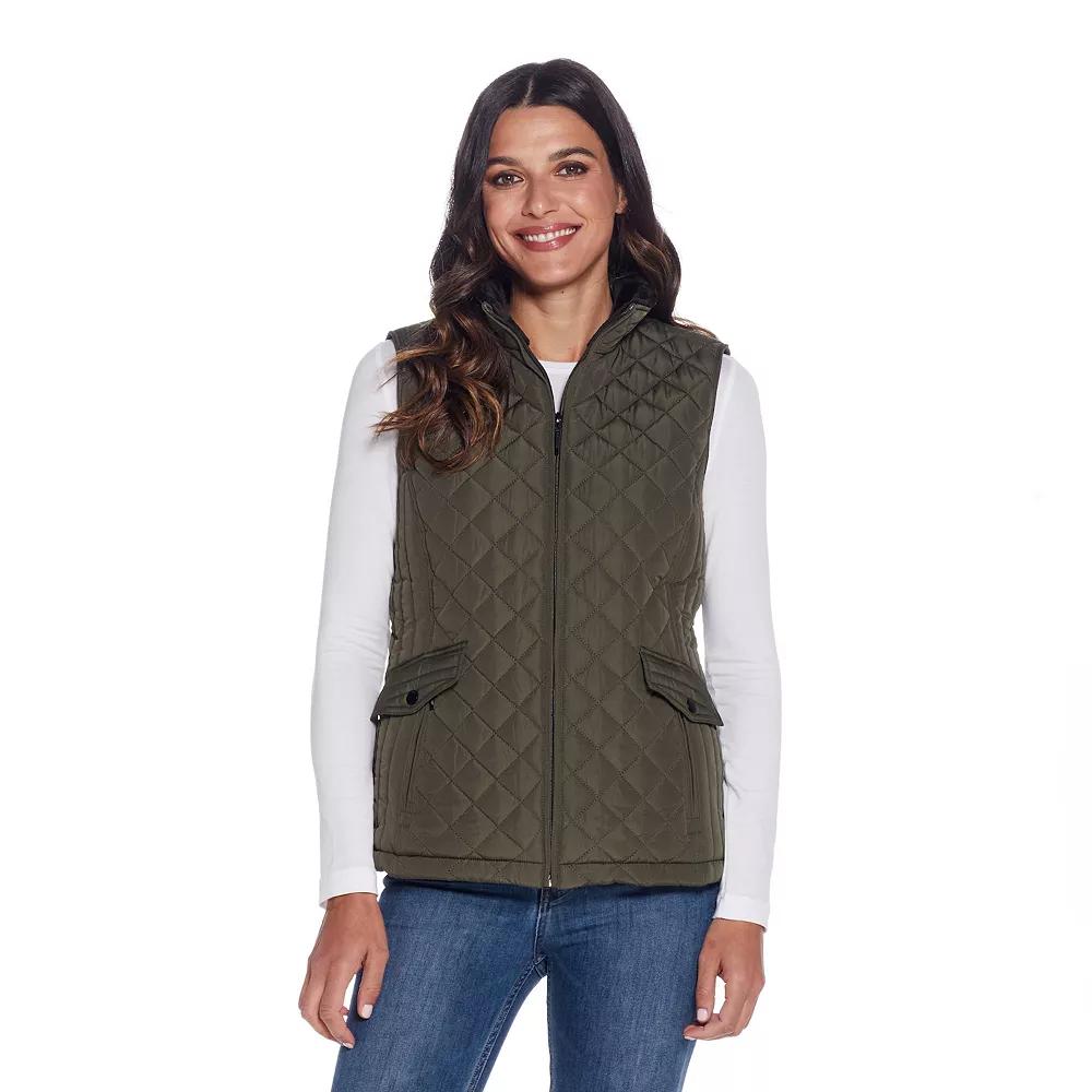 Women's Weathercast Plush Lined Quilted Vest, Size: Small, Black Product Image