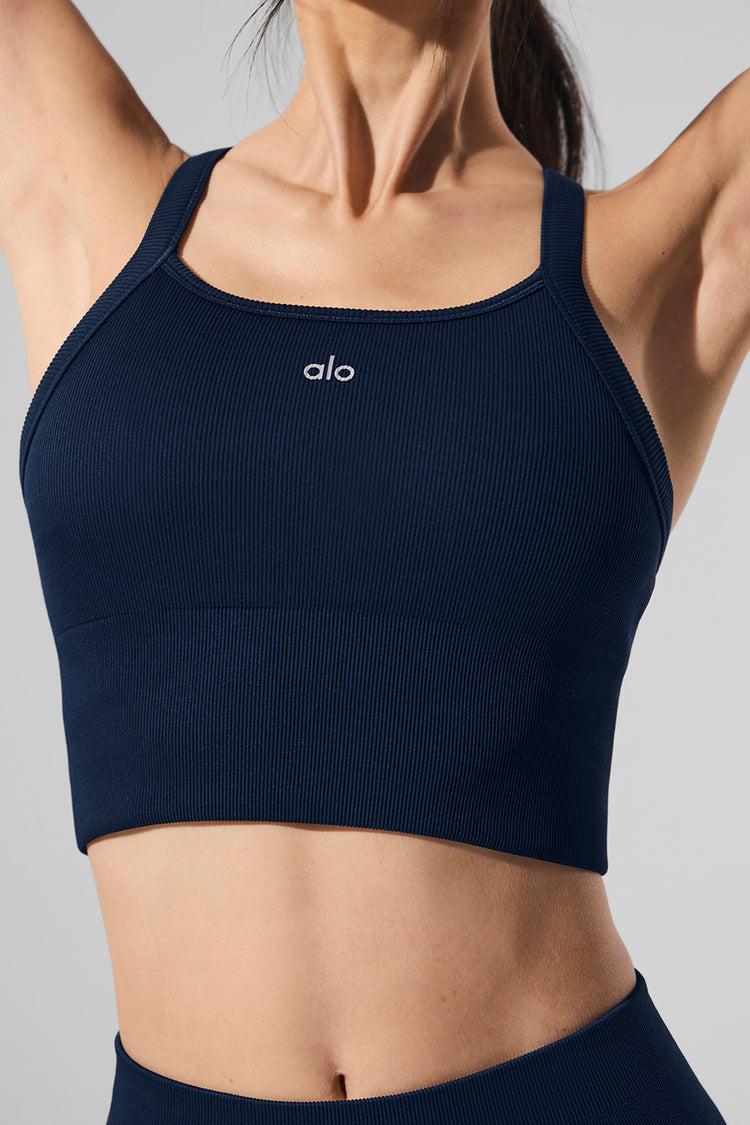 Seamless Ribbed Favorite Bra Tank - Navy Product Image