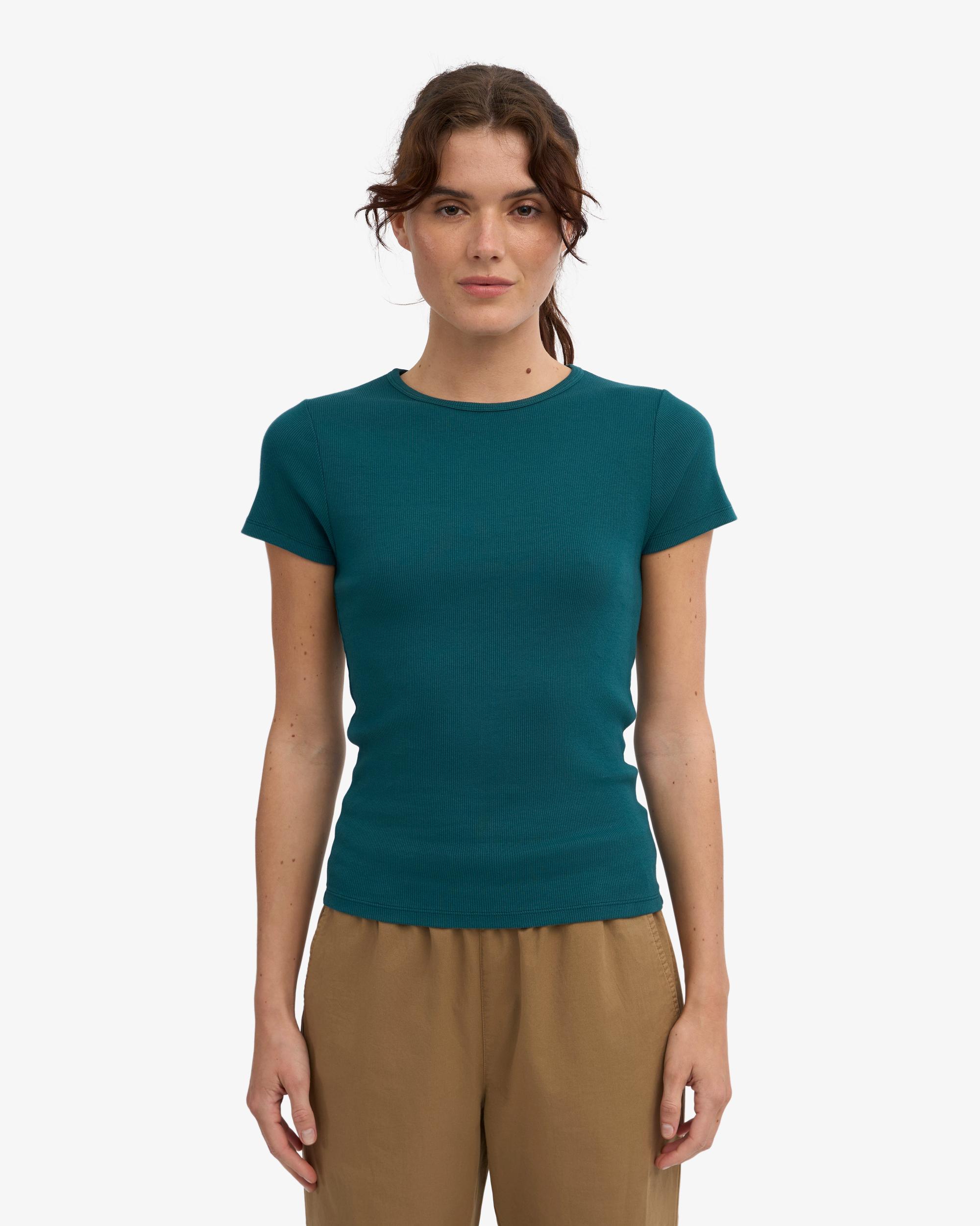 Organic Rib T-Shirt - Ocean Green Product Image