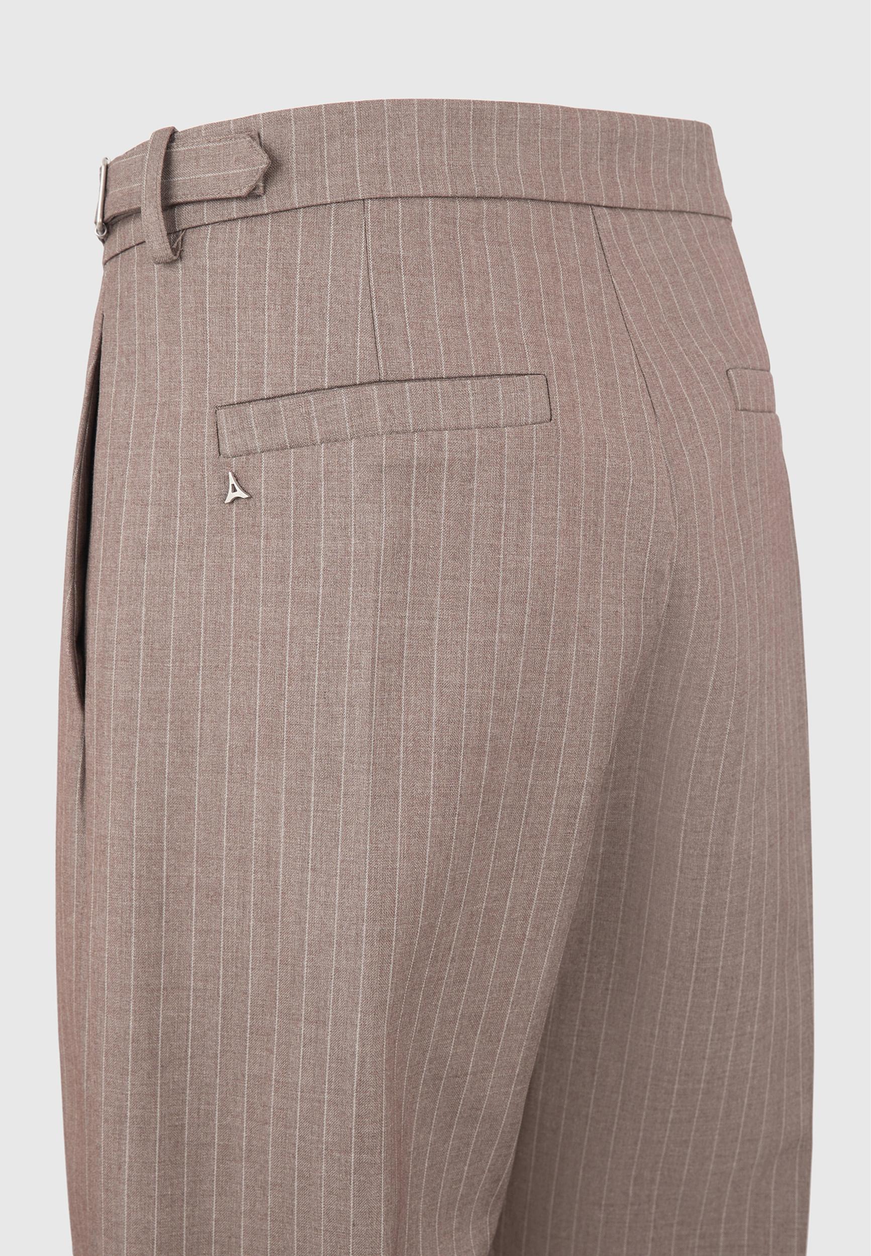 Joseph - Regular Fit Pinstripe Tailored Trousers - Taupe Male Product Image