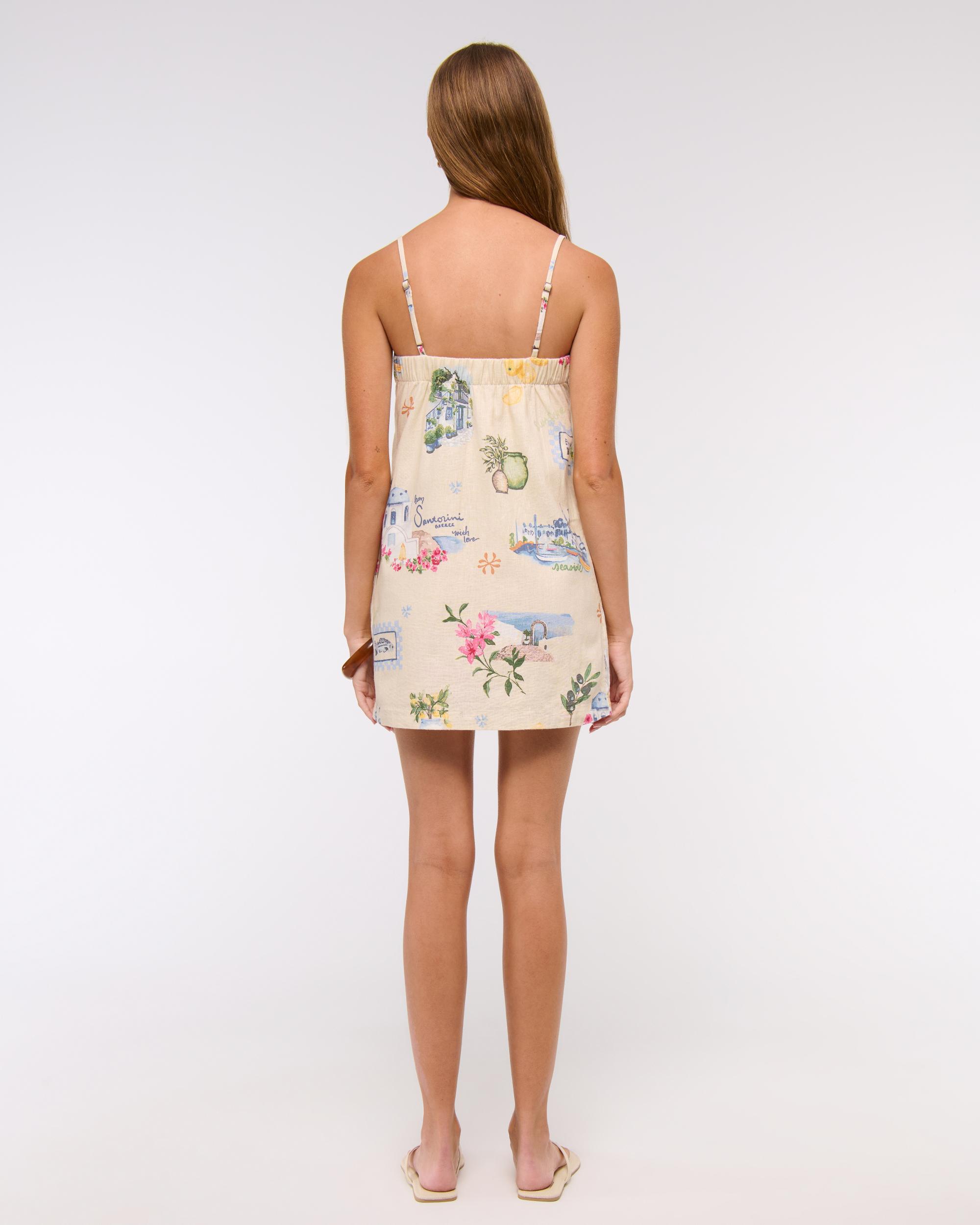 Linen-Blend Button Skort Product Image