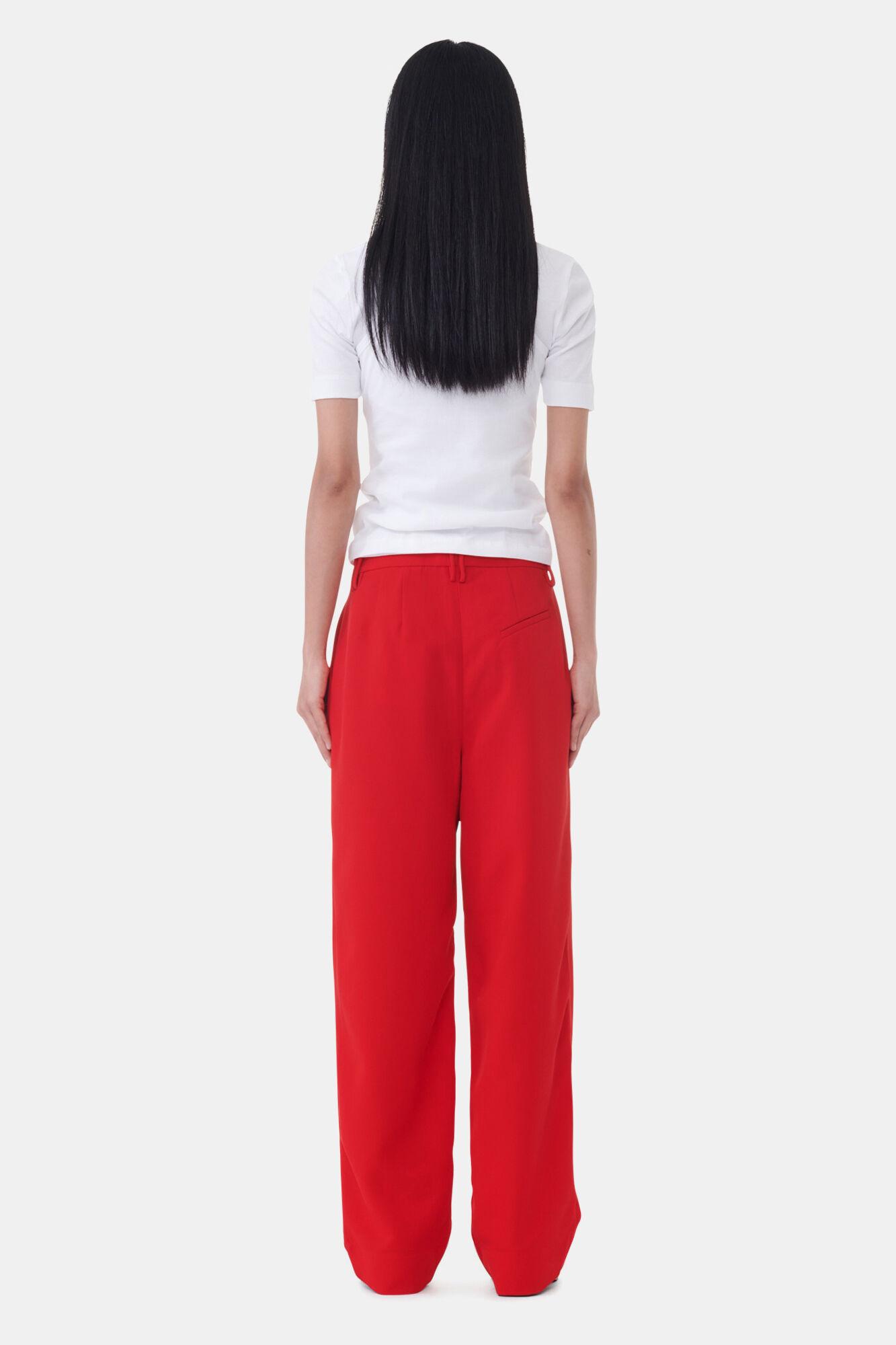Red Twill Suiting Pants Product Image