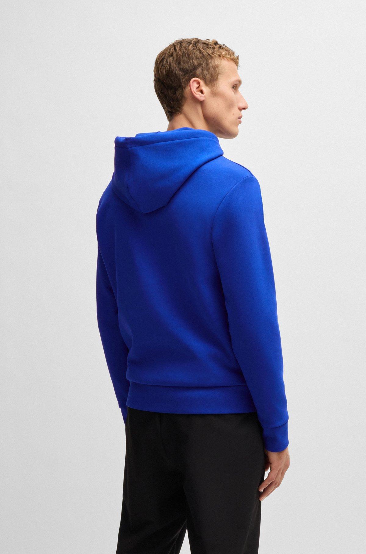 BOSS - Regular-fit hoodie with logo print - Dark Blue Product Image