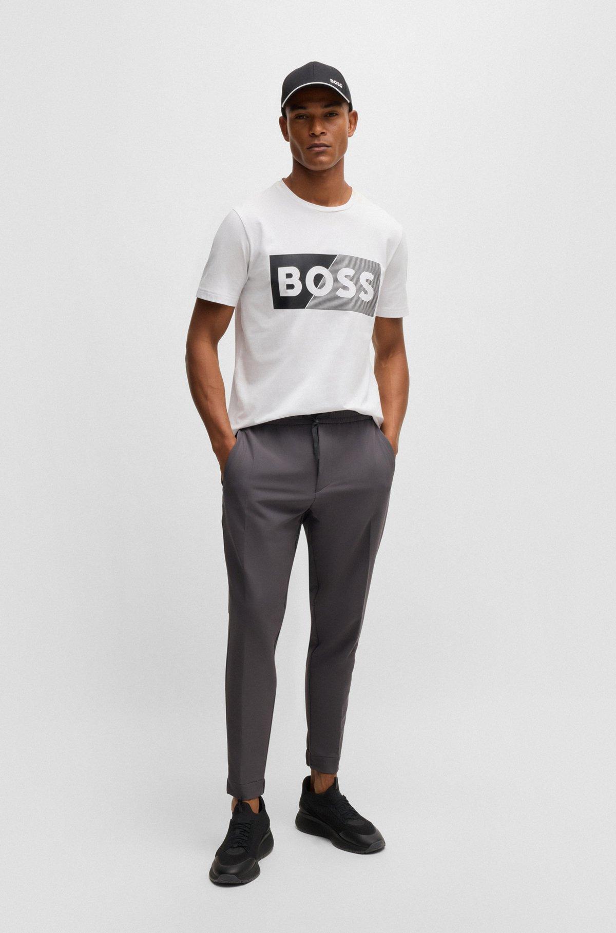 Two-pack of stretch-cotton T-shirts with logo artwork Product Image