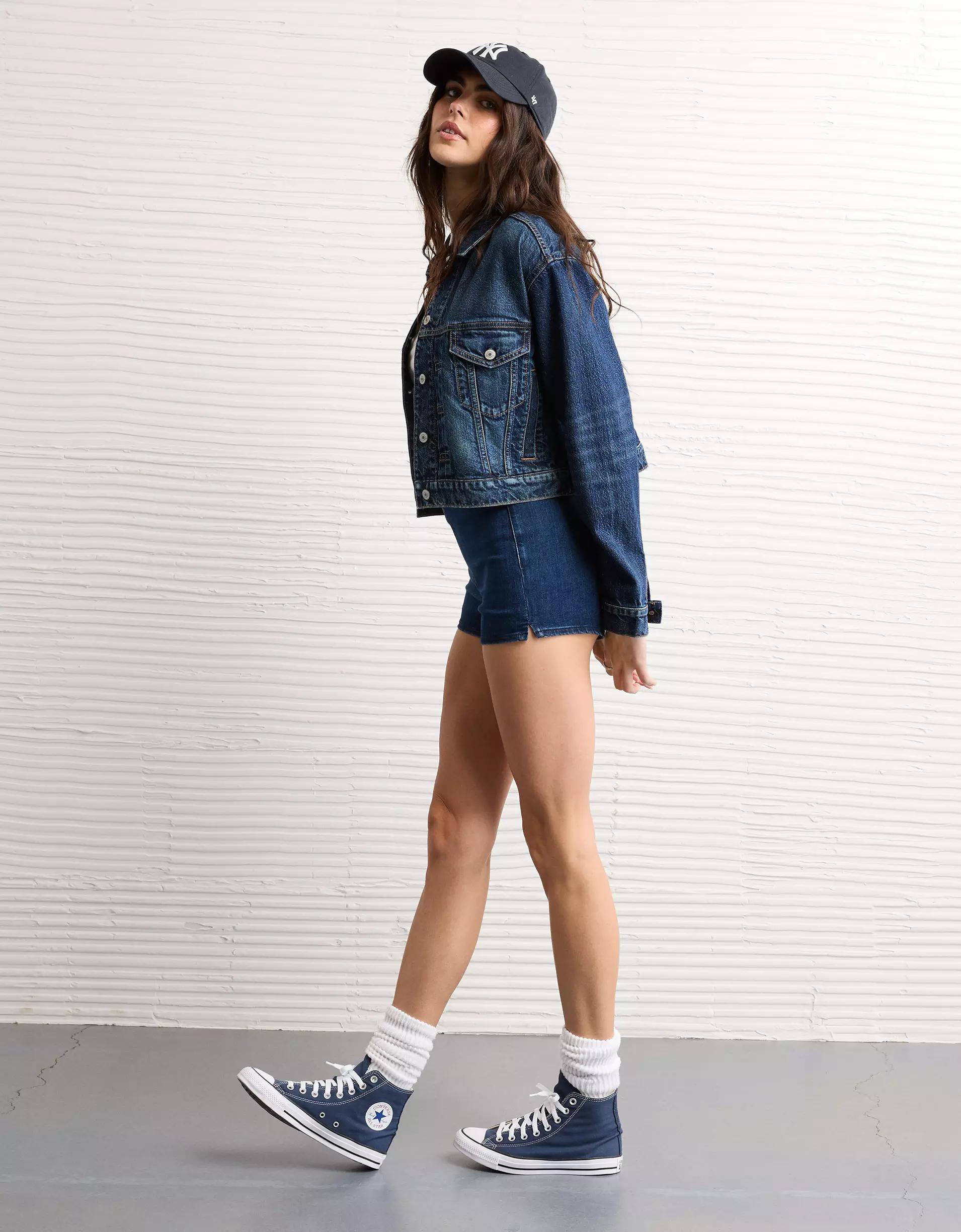AE Cropped Vintage Denim Jacket Product Image