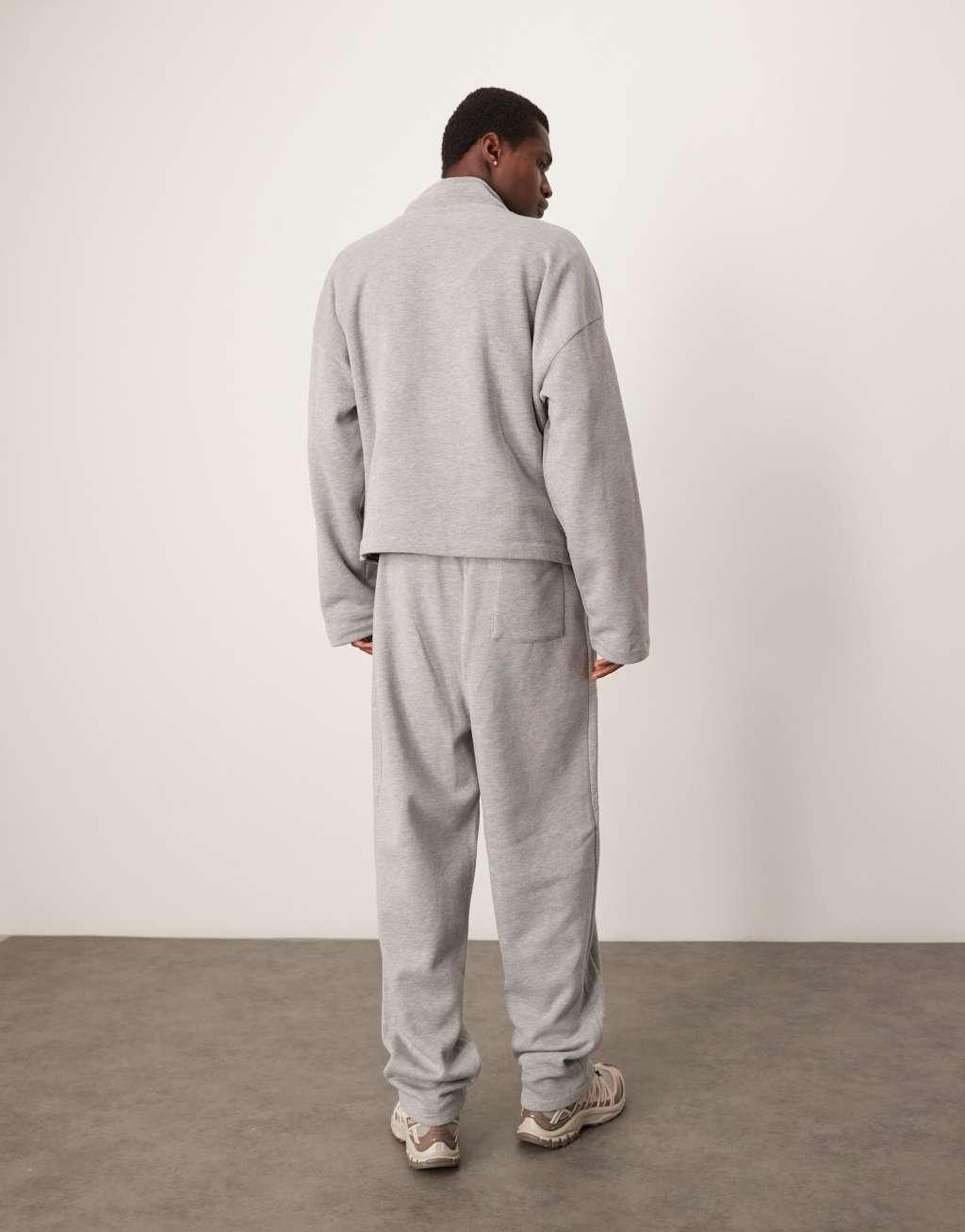 ASOS DESIGN straight leg sweatpants in gray heather Product Image
