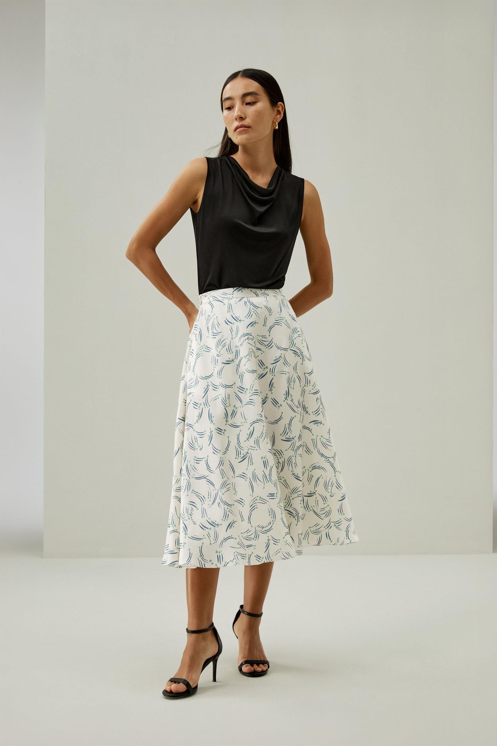 Abstract Botanical A-Line Skirt Product Image