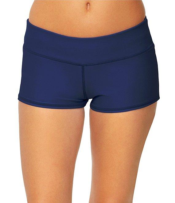 Raisins Solid Back Ruched Surf Short Swim Bottom Product Image