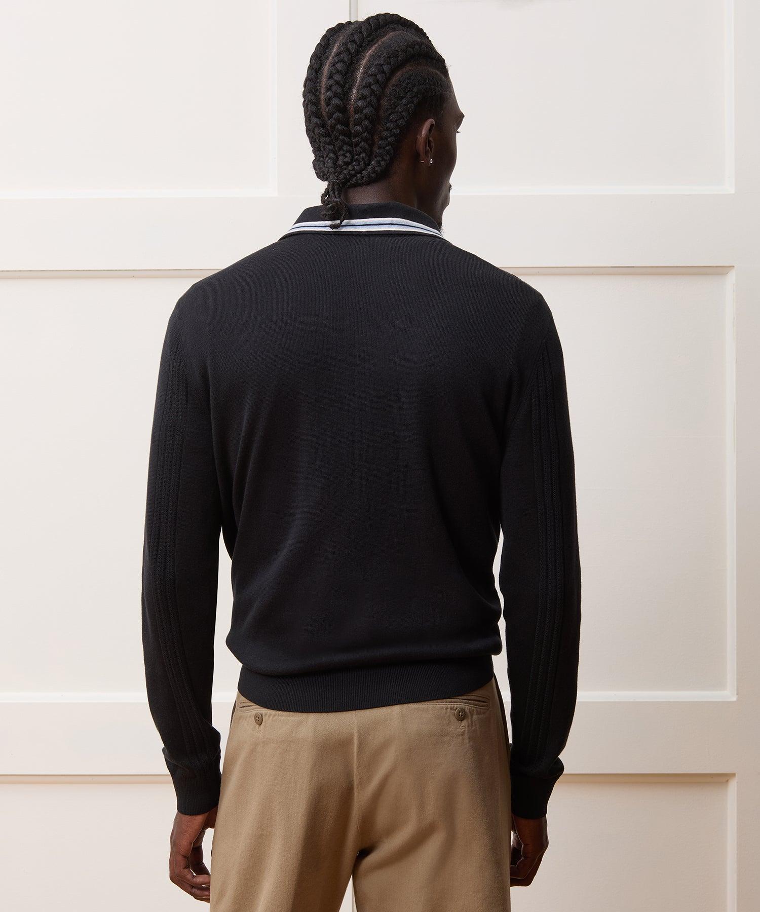 Silk-Cotton Tipped Sweater Polo Product Image