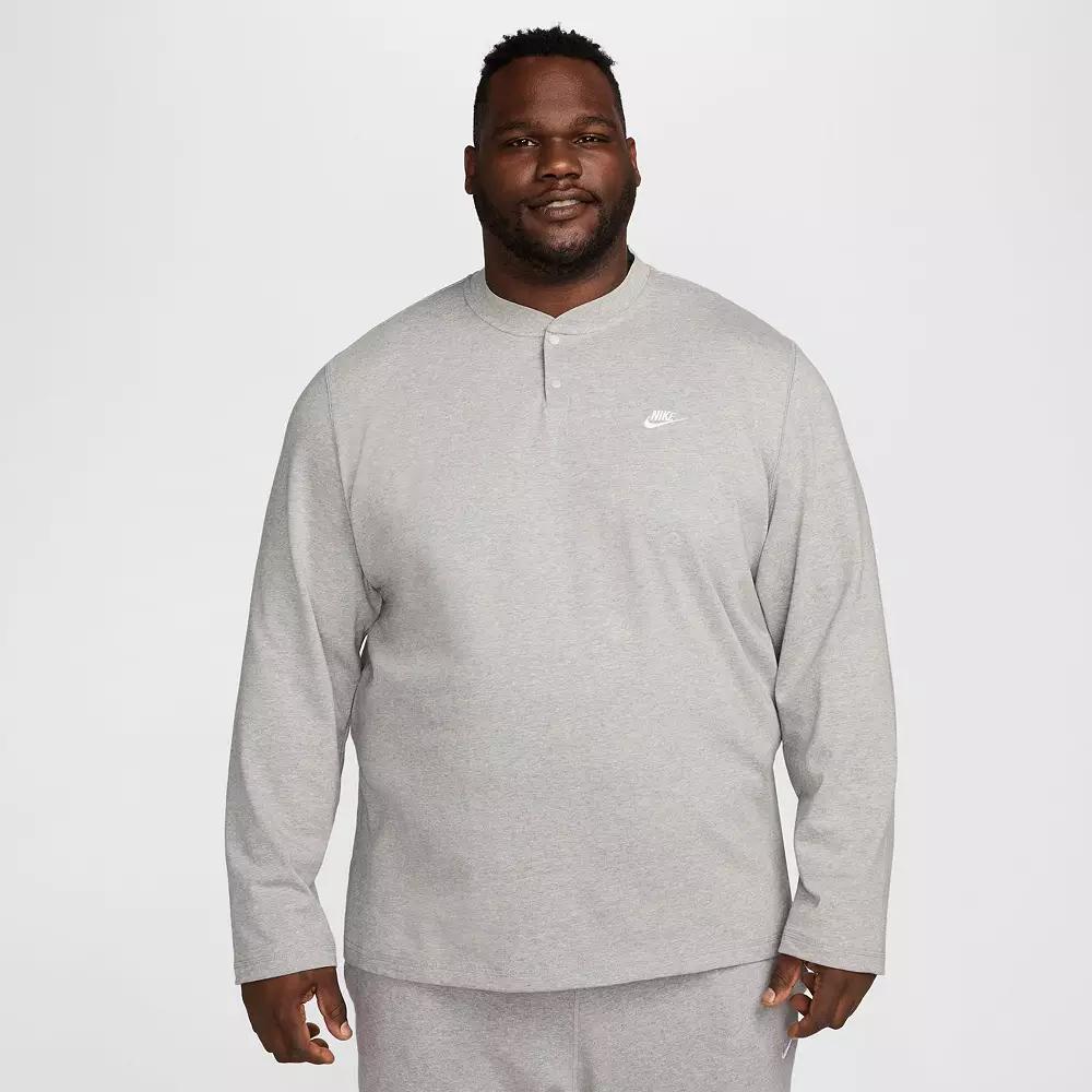 Men's Nike Club Fleece Long Sleeve Henley,  Product Image