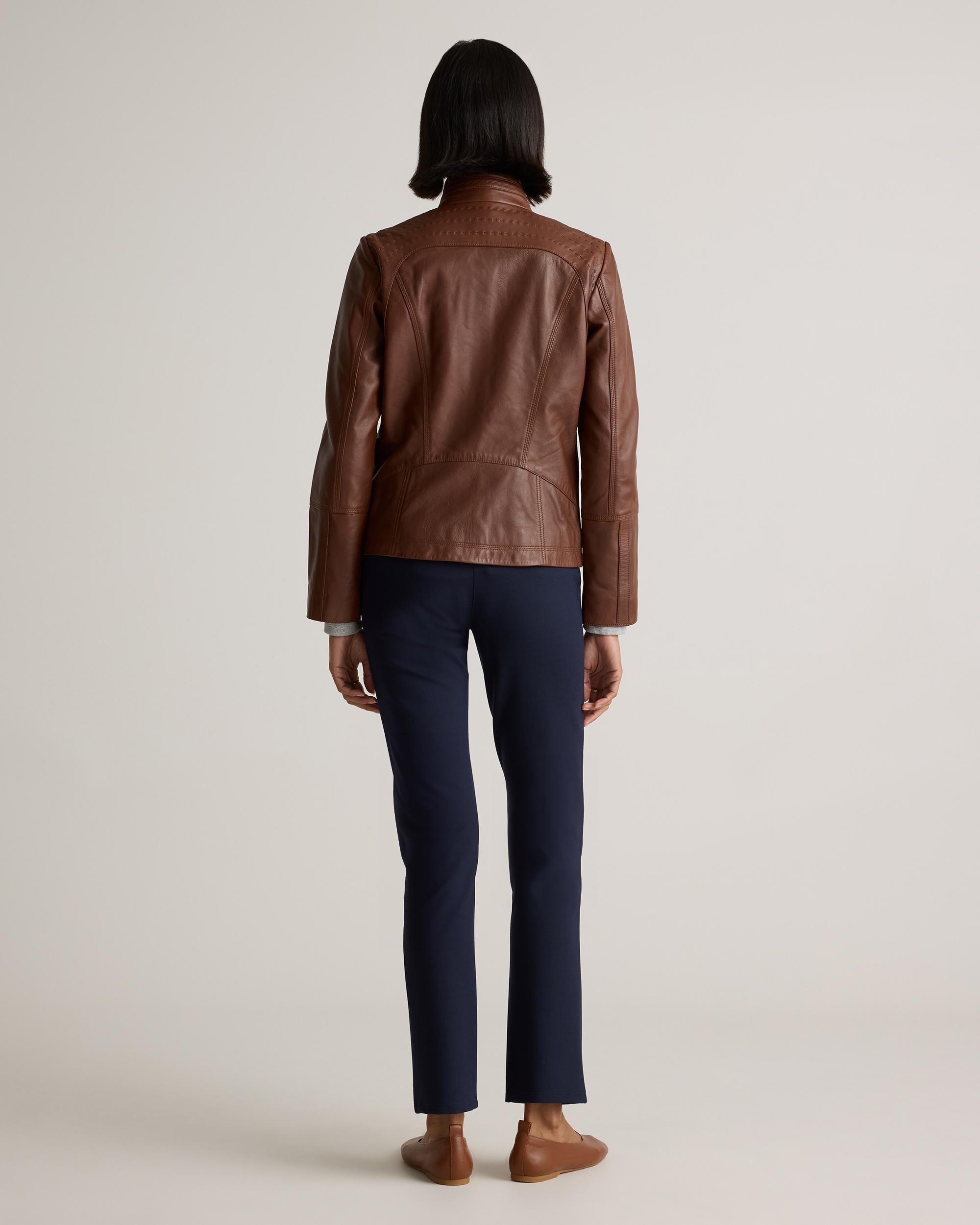 Quince | Women's Stand-Collar Jacket Size XS, Leather Product Image