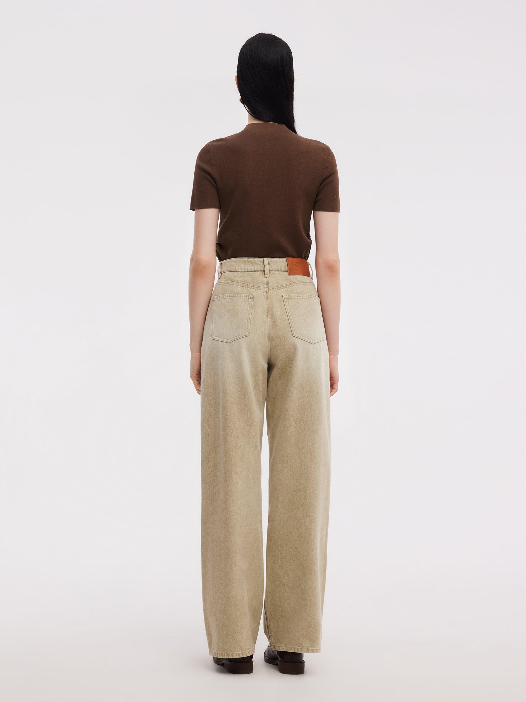 100% Cotton Denim Women Adjustable Waist Jeans Product Image