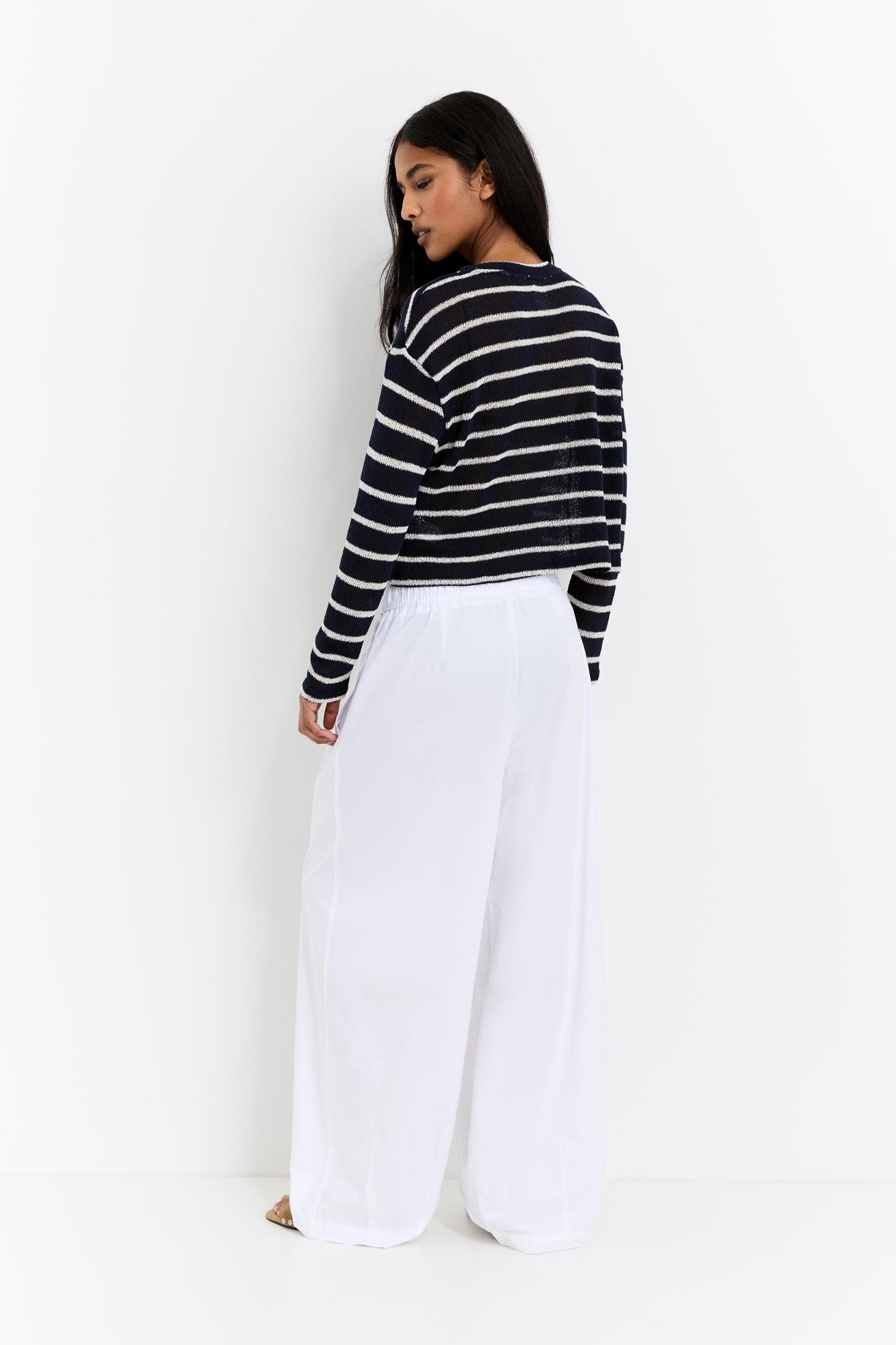 Striped cutwork sweater Product Image