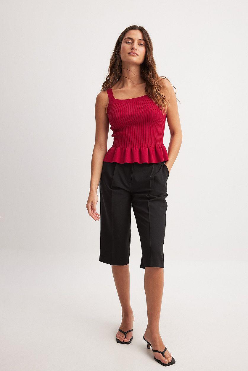Knitted Peplum Top Product Image