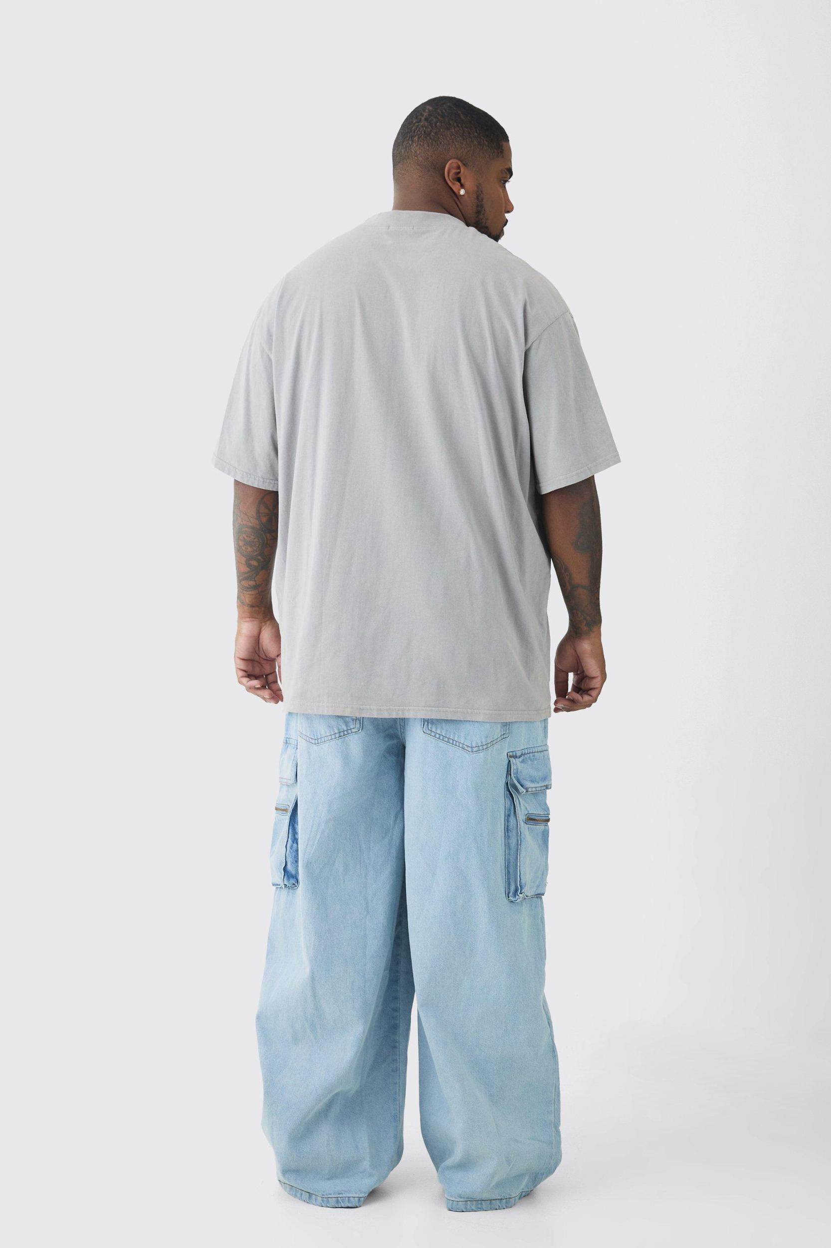 Plus Baggy Rigid Cargo Jeans | boohooMAN USA Product Image