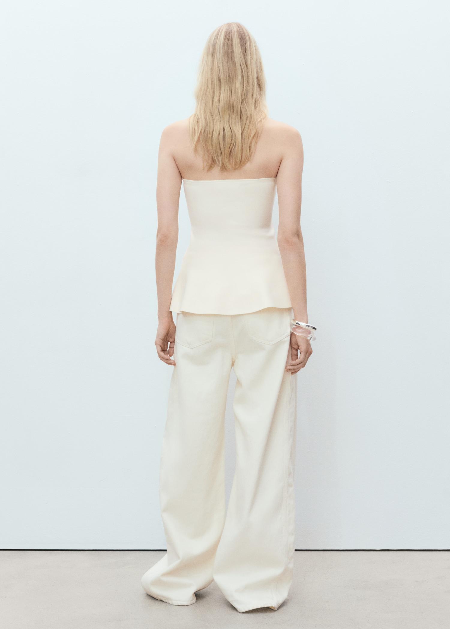 Strapless knitted top - Women | MANGO USA Product Image