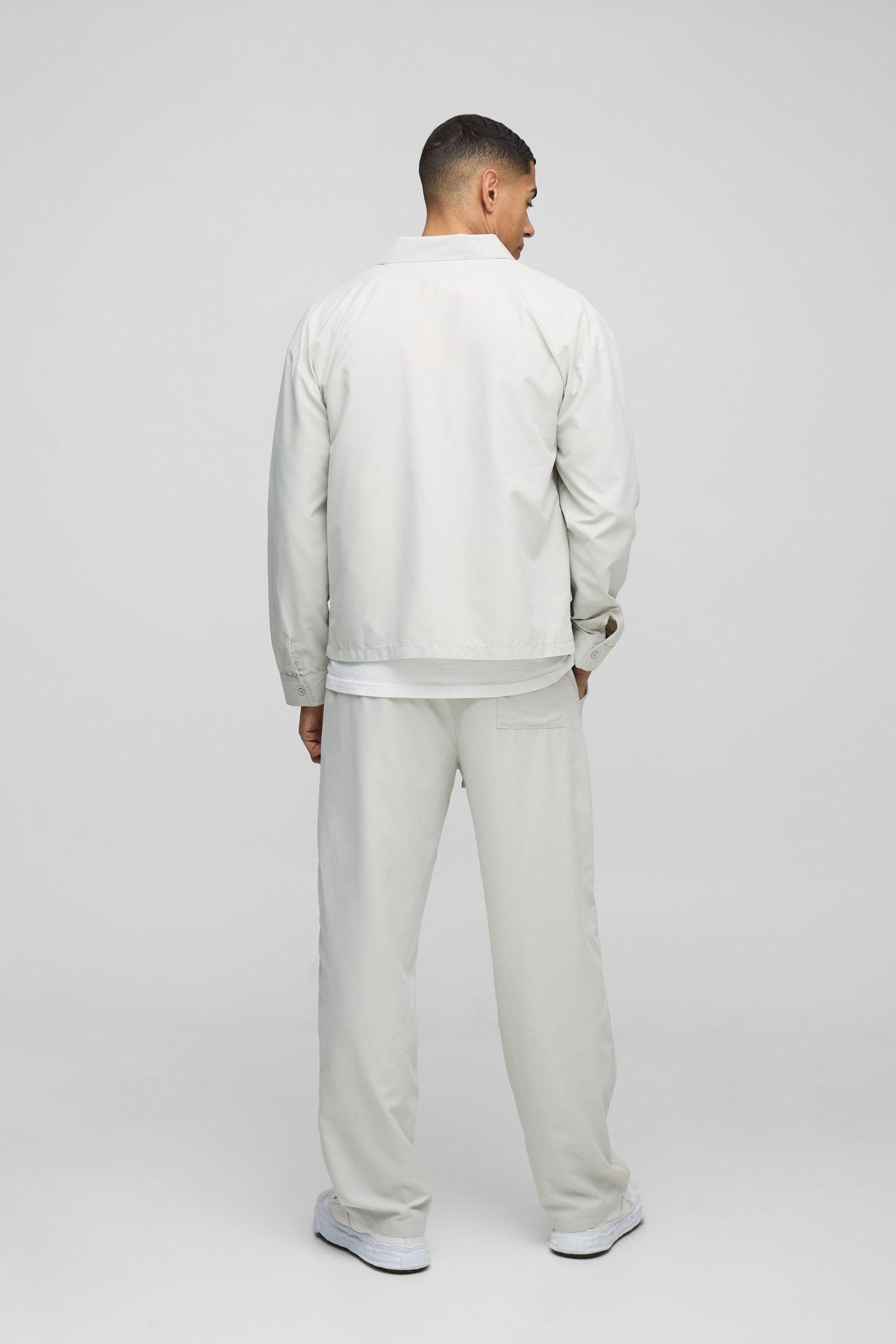 Nylon Man Pocket Detail Zip Through Shirt Jacket | boohooMAN USA Product Image