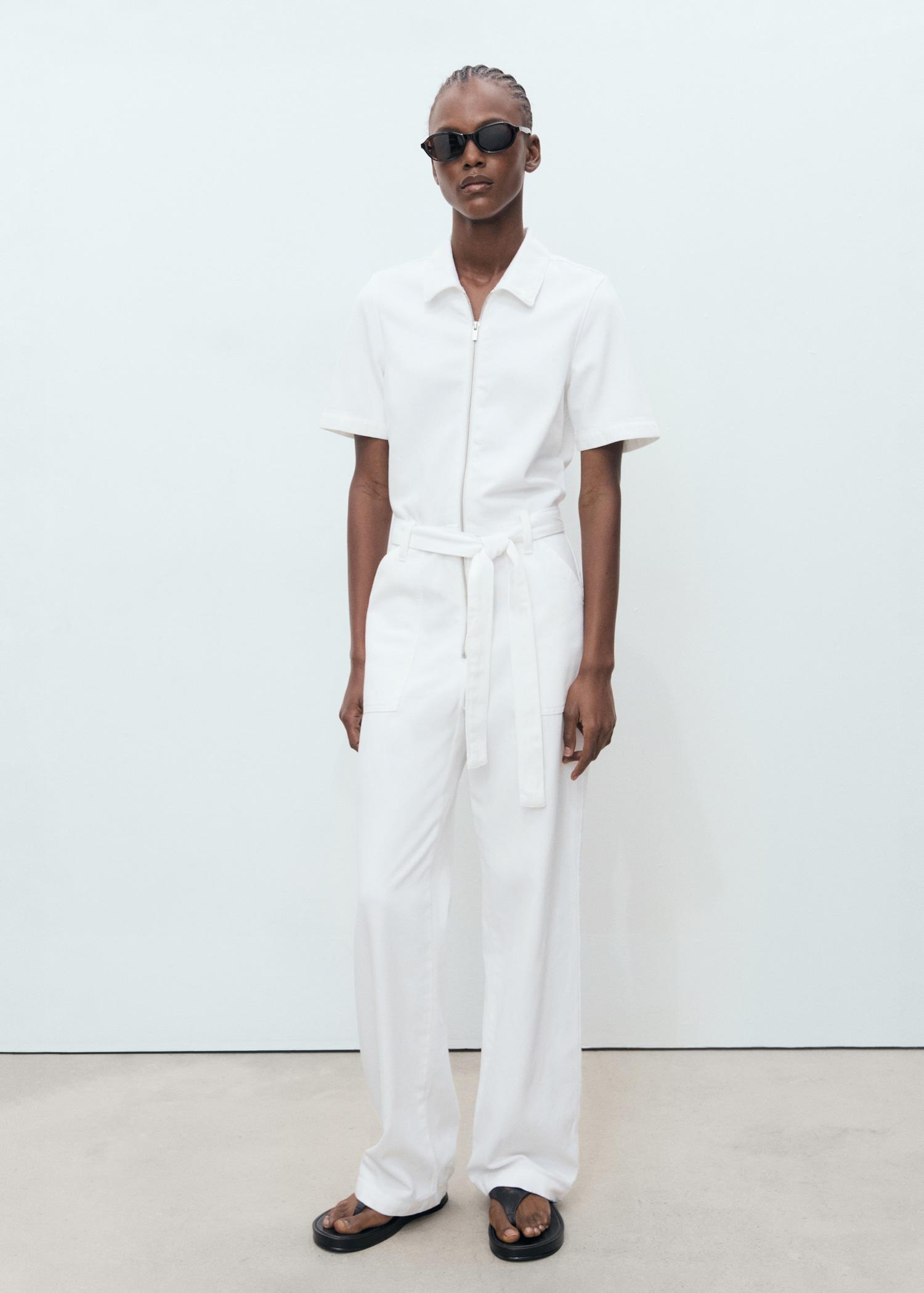 Denim jumpsuit belt - Women | MANGO USA Product Image