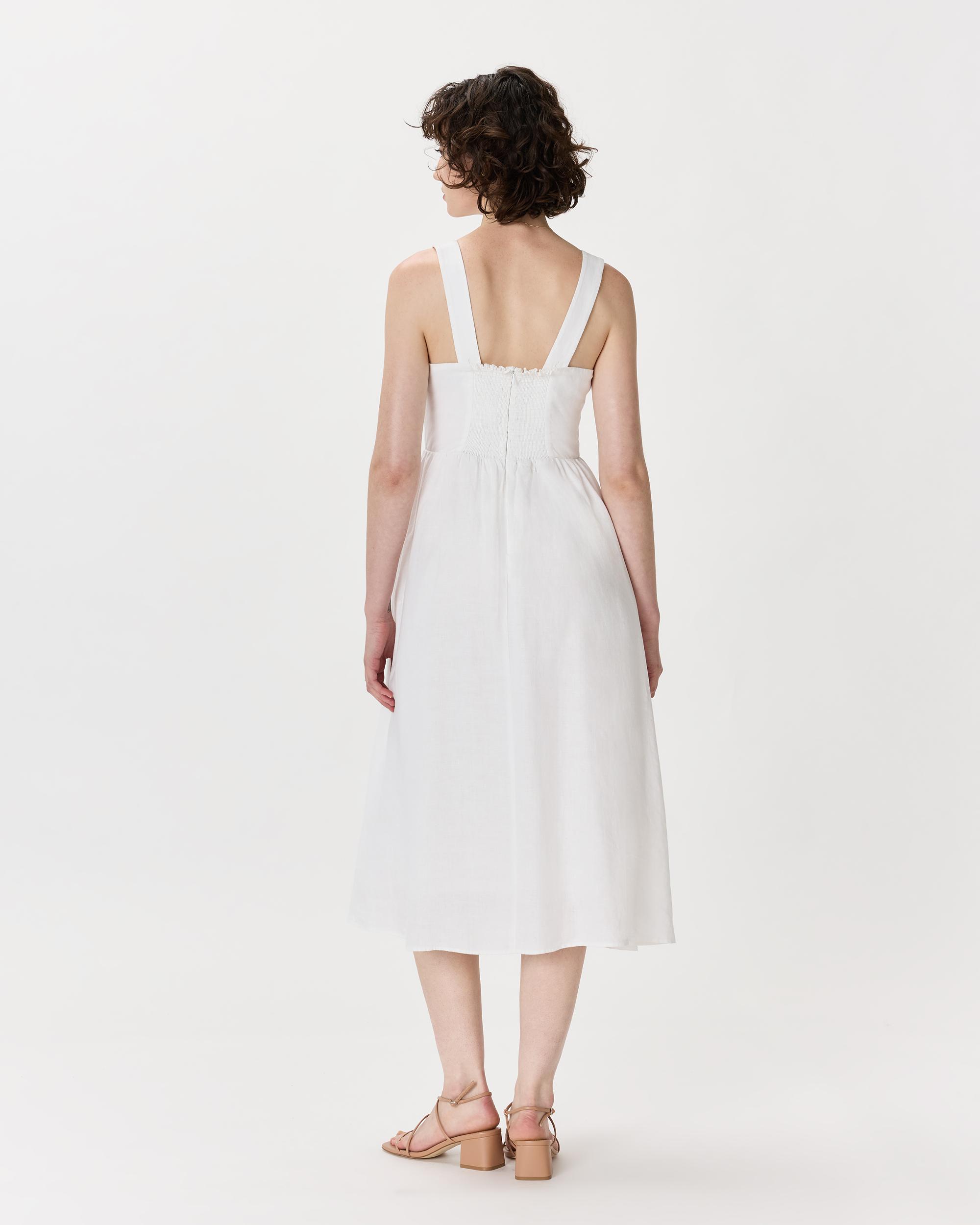 Quince | Women's 100% European Linen Fit & Flare Midi Dress Product Image