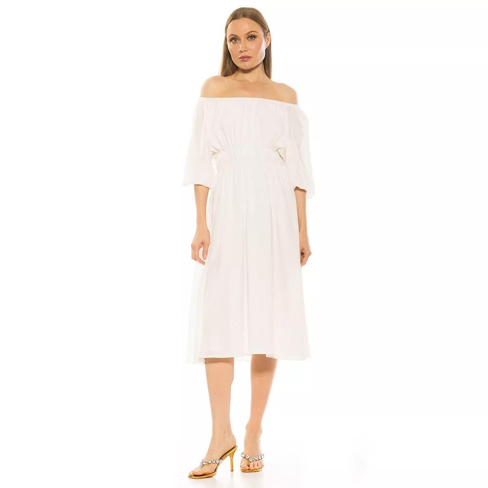 Women's ALEXIA ADMOR Emily Fit & Flare Scoopneck Shirred Dress,  Product Image