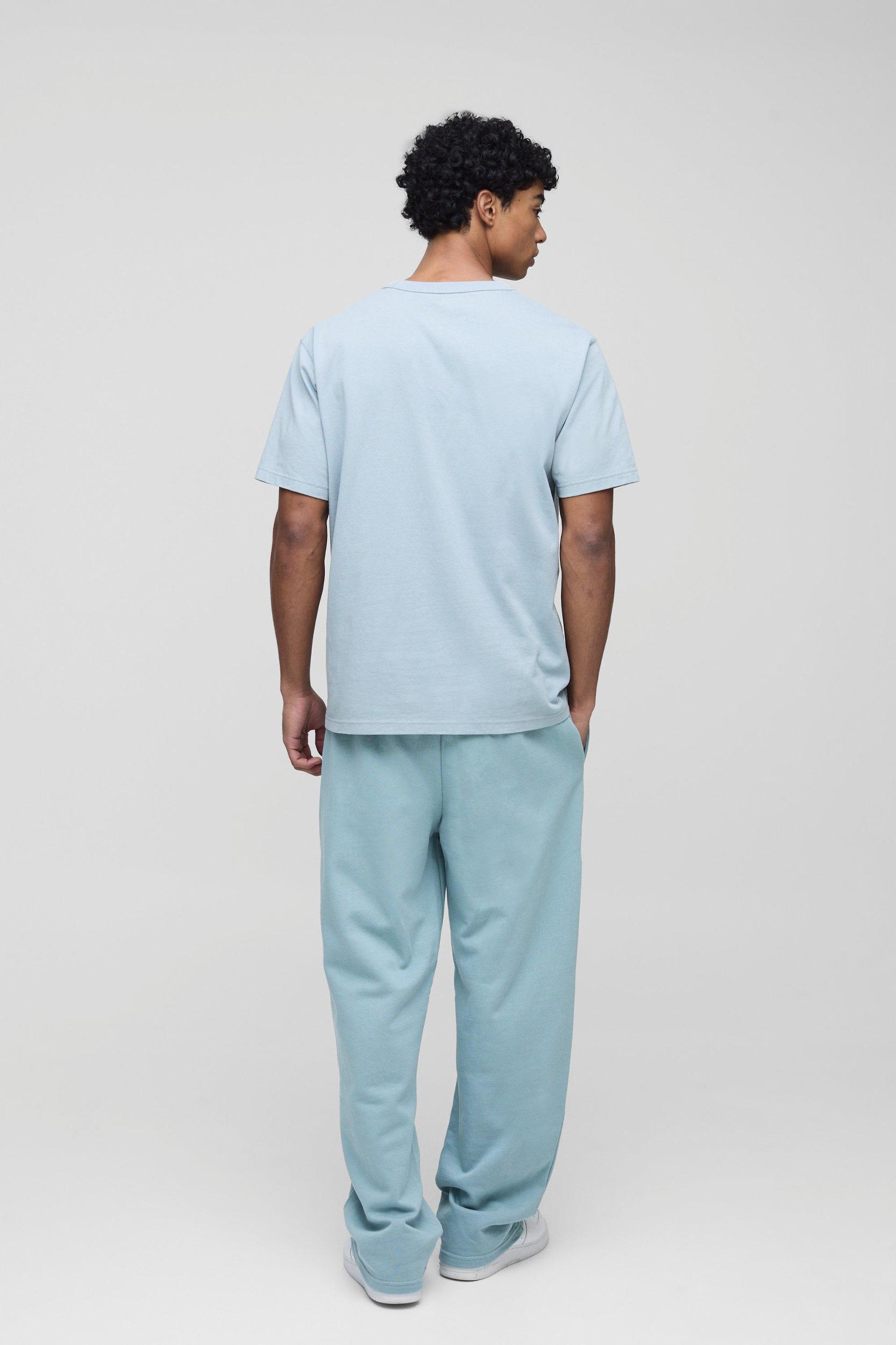 Straight Leg Heavyweight Pintuck Sweatpants | boohooMAN USA Product Image