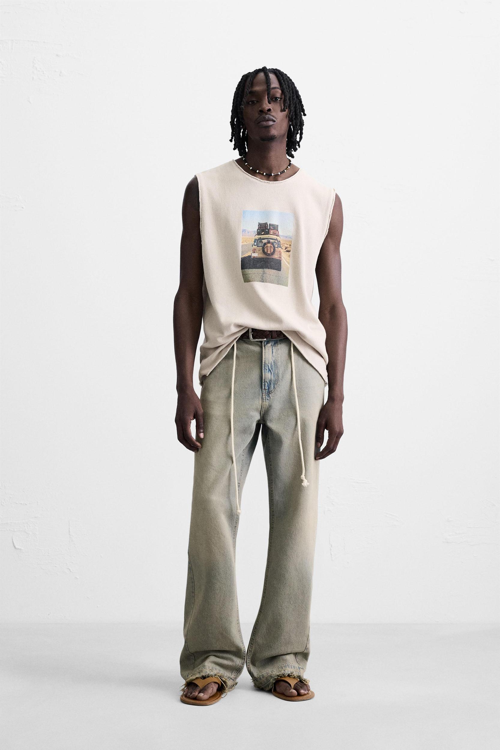 PRINTED KNIT TANK TOP Product Image