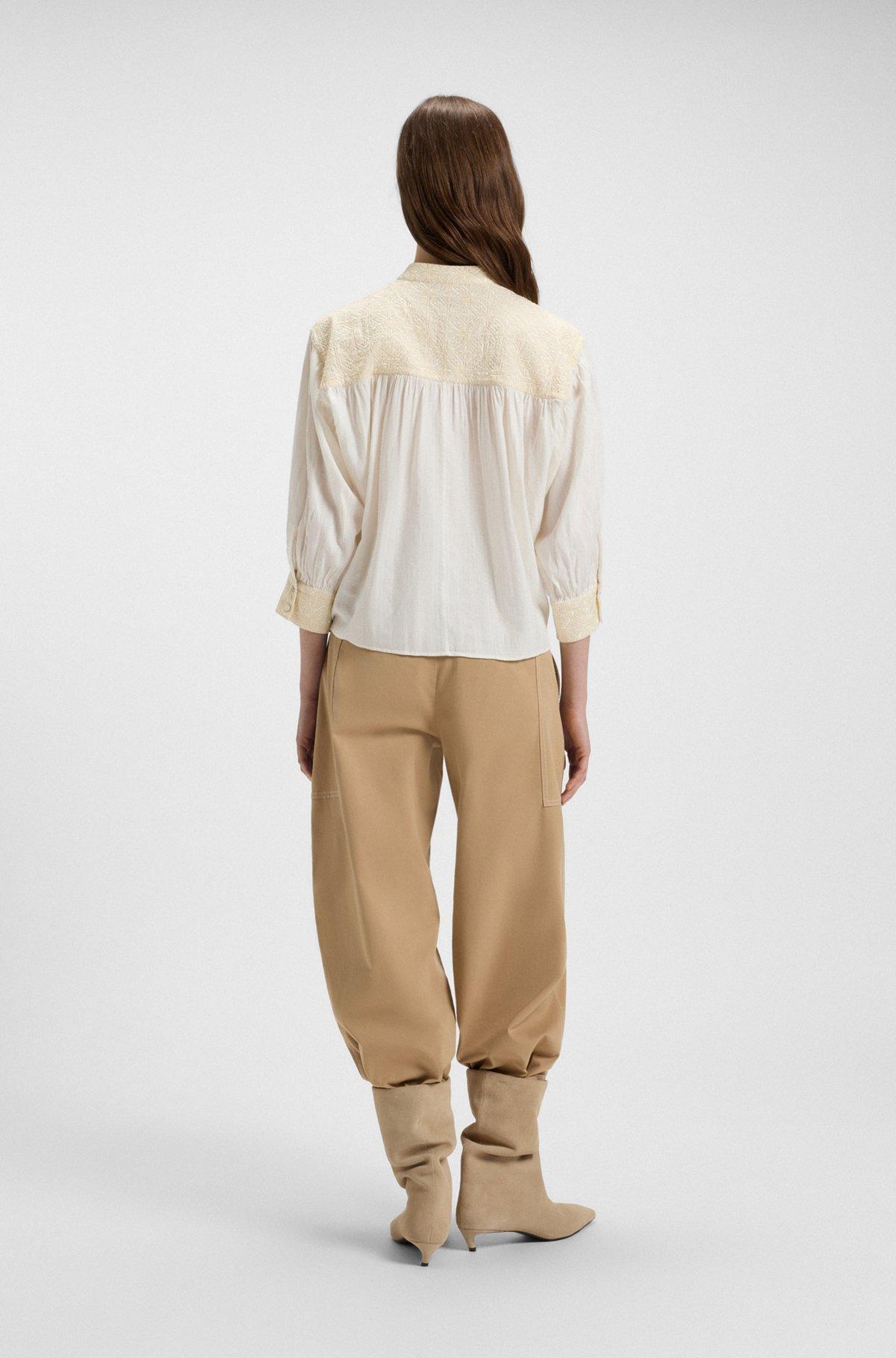 Regular-fit blouse in dobby cotton voile Product Image