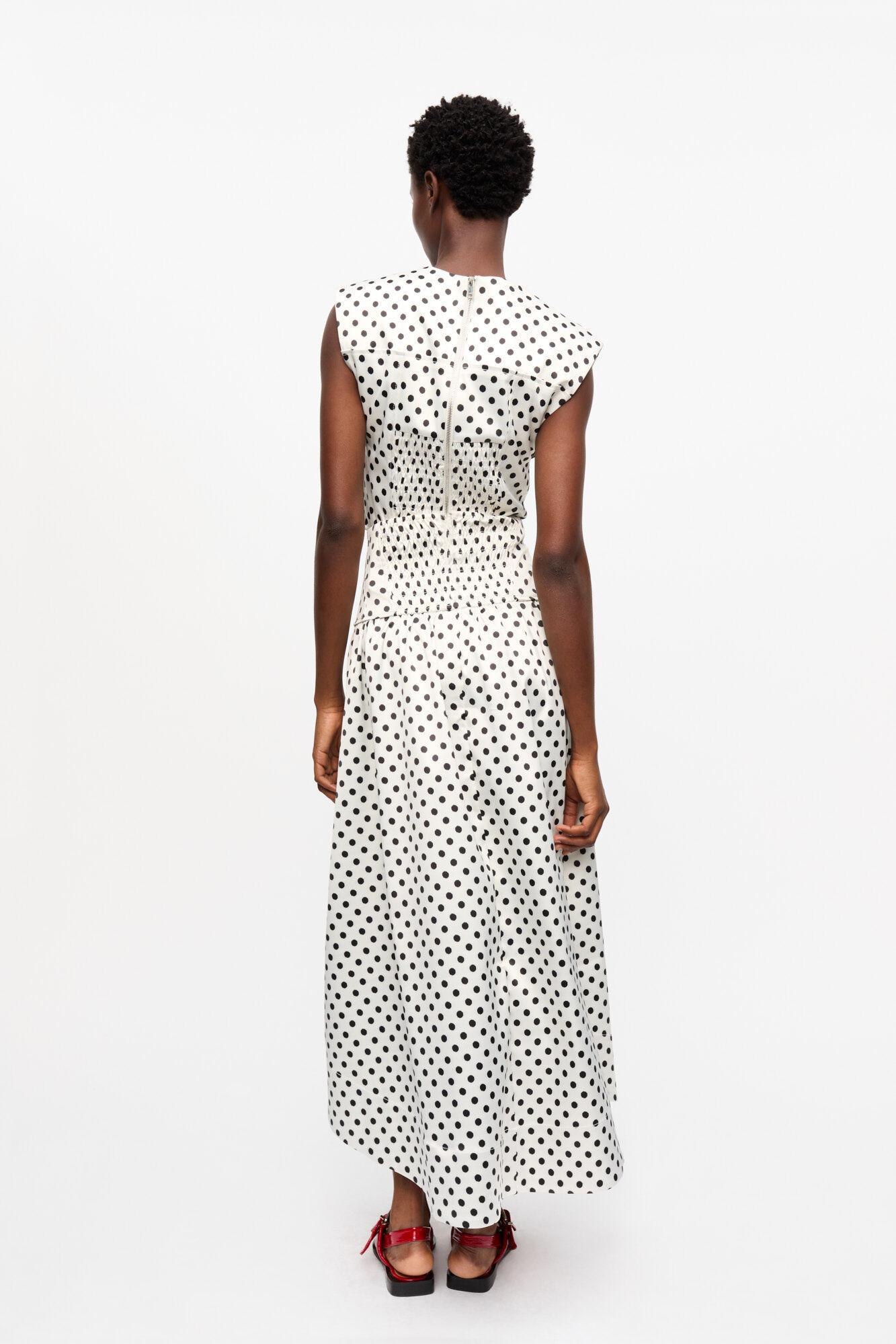 Polka-dot Double Satin Long Pocket Skirt Product Image