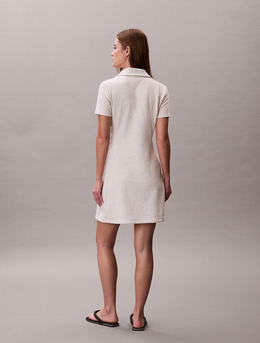 French Terry Logo Tape Quarter Zip Dress Product Image