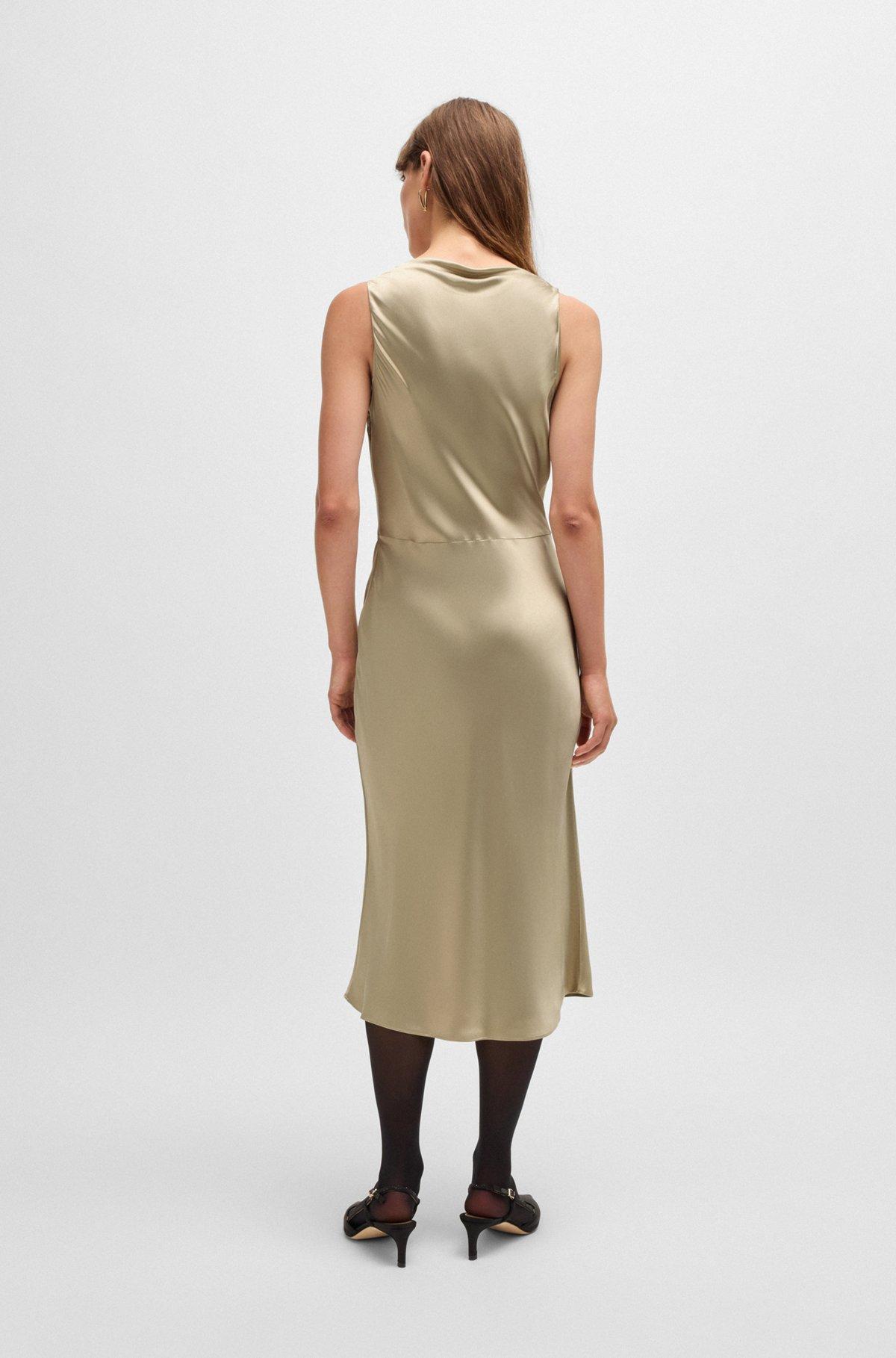 Cowl-neck dress in fluent satin with cowl neckline Product Image