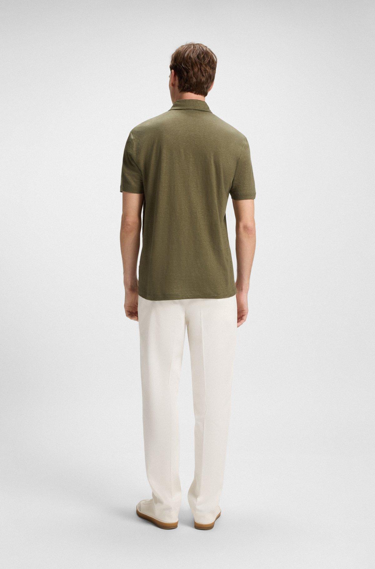 BOSS - BECKHAM x BOSS polo shirt in linen - Green Product Image