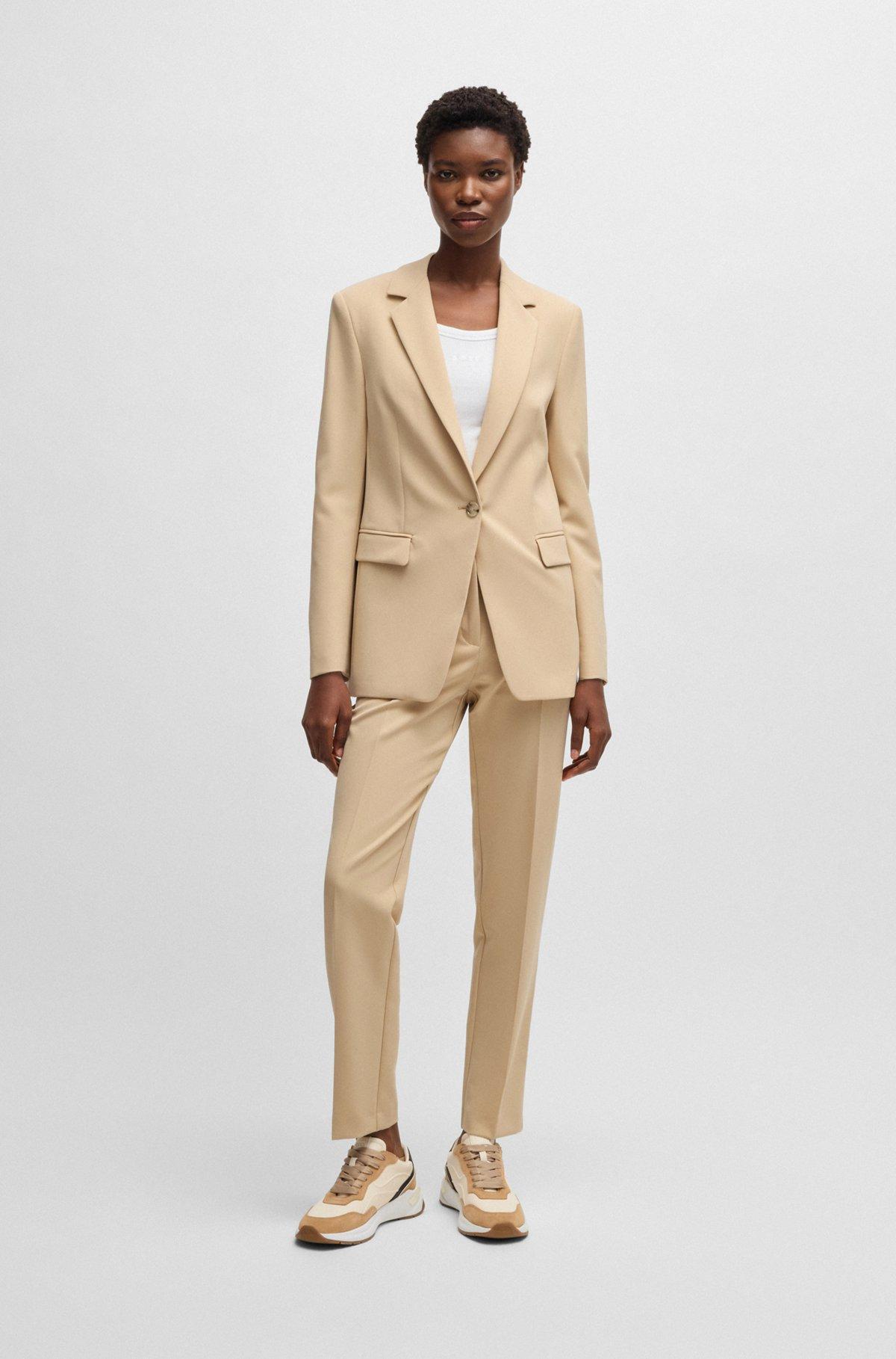 BOSS - Fitted blazer in stretch fabric - Light Beige Product Image