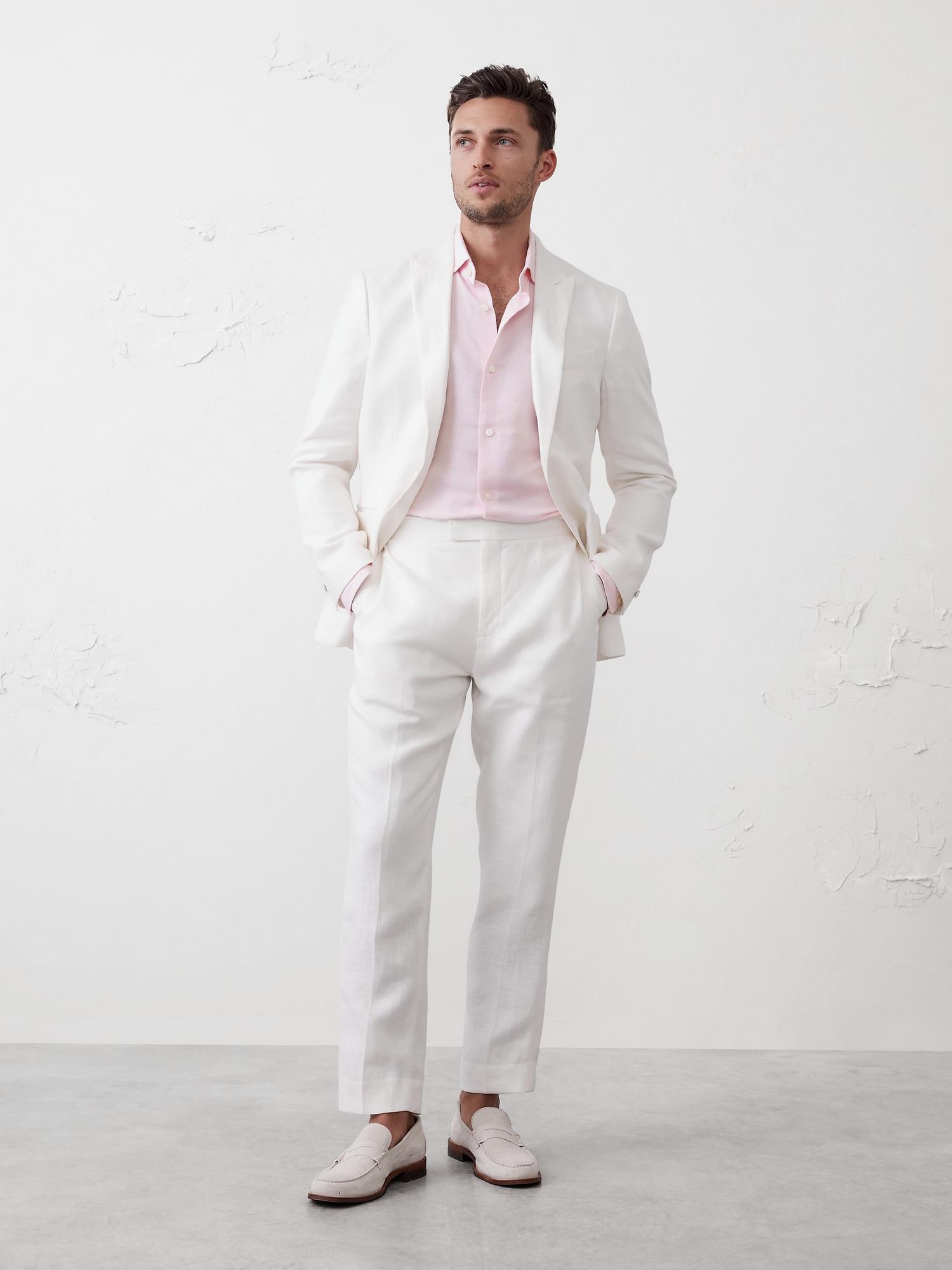 Linen-Blend Dress Shirt Product Image