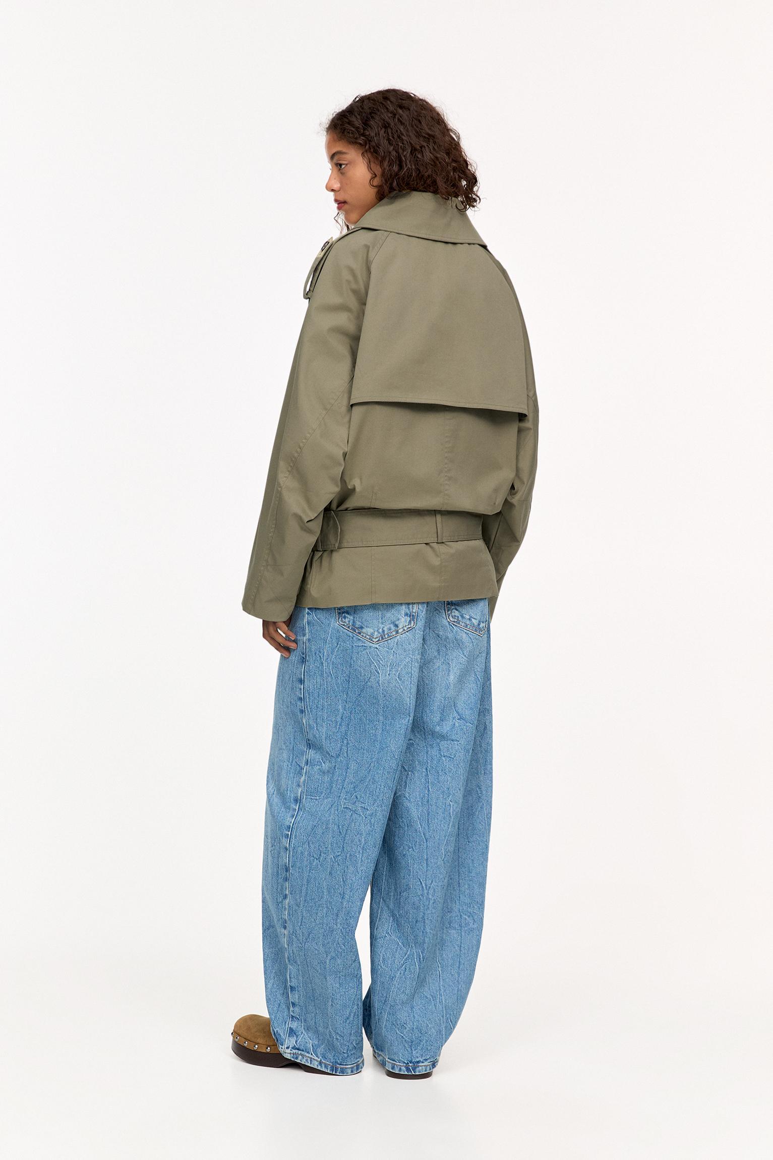 Short belted trench coat Product Image