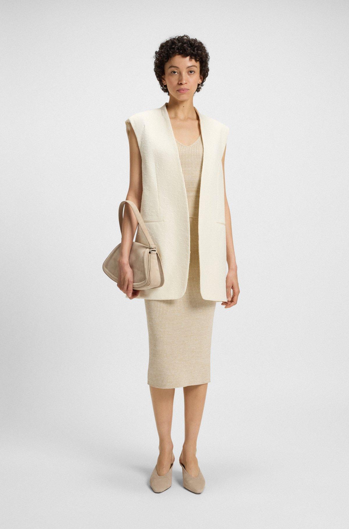 Relaxed-fit sleeveless blazer in Italian bouclé Product Image