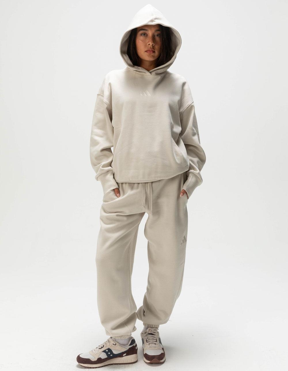 ADIDAS All SZN Womens Boyfriend Hoodie - LIGHT GRAY Product Image