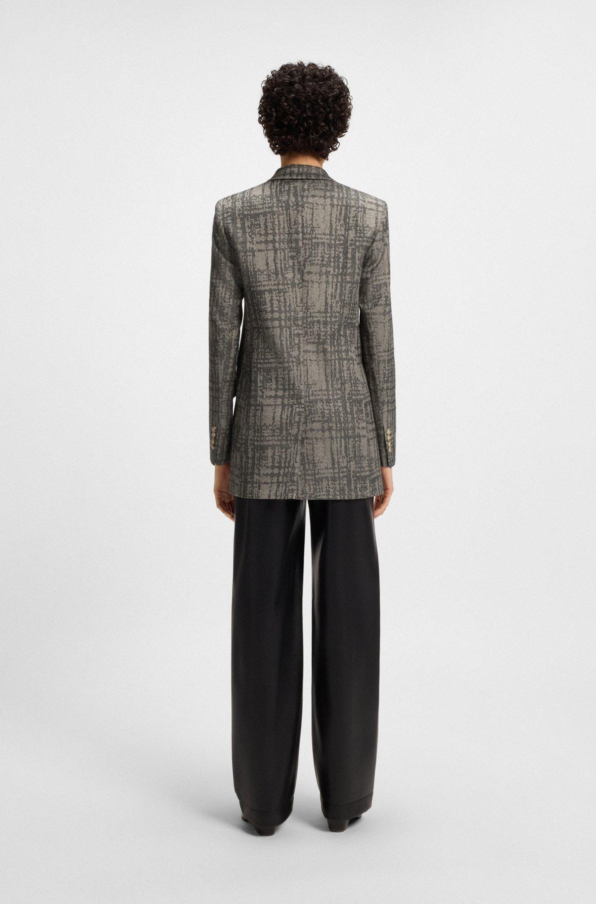 Regular-fit blazer with herringbone check Product Image