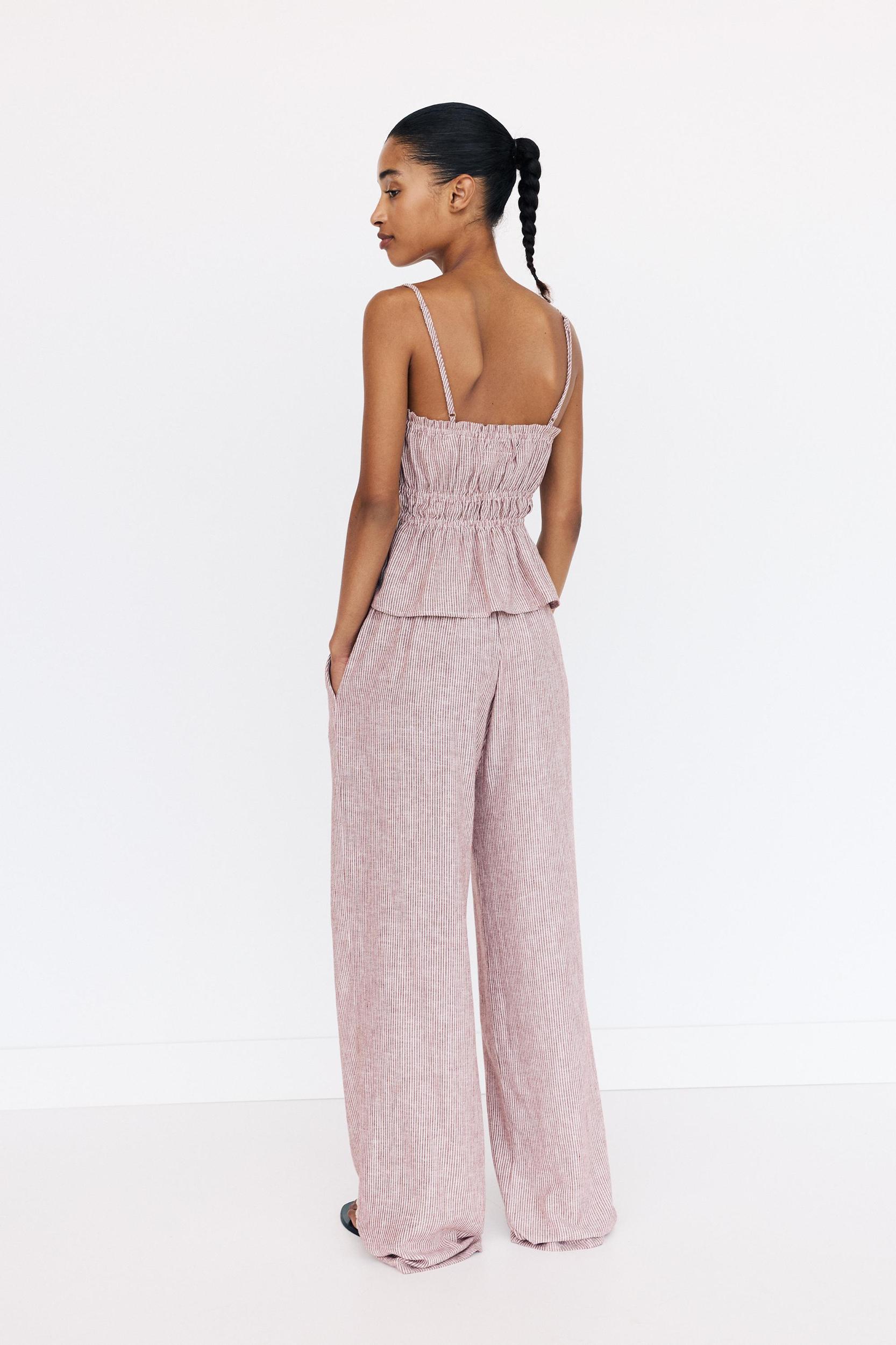 Striped pajama-style pants Product Image