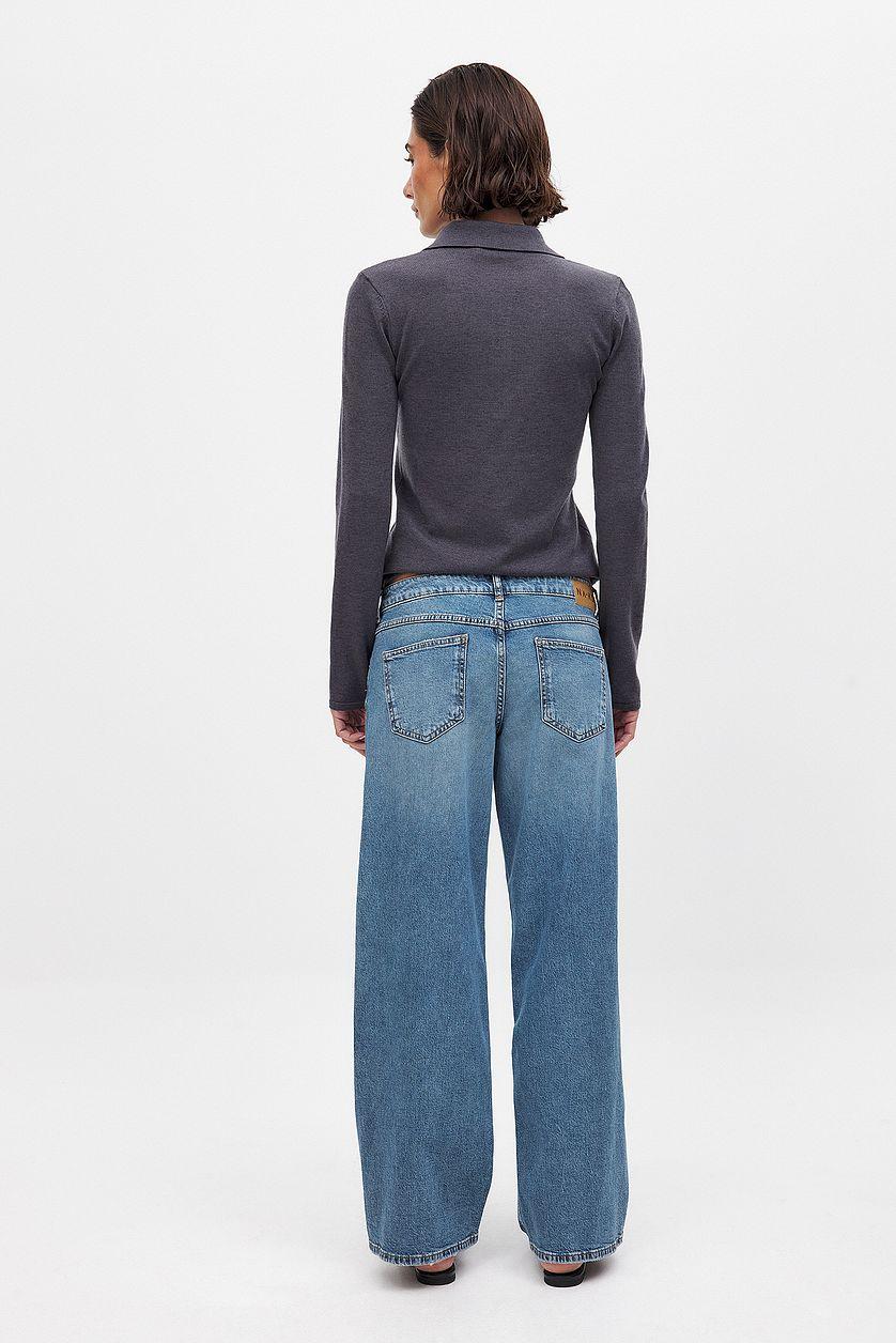 Wide Leg Mid Waist Jeans Product Image