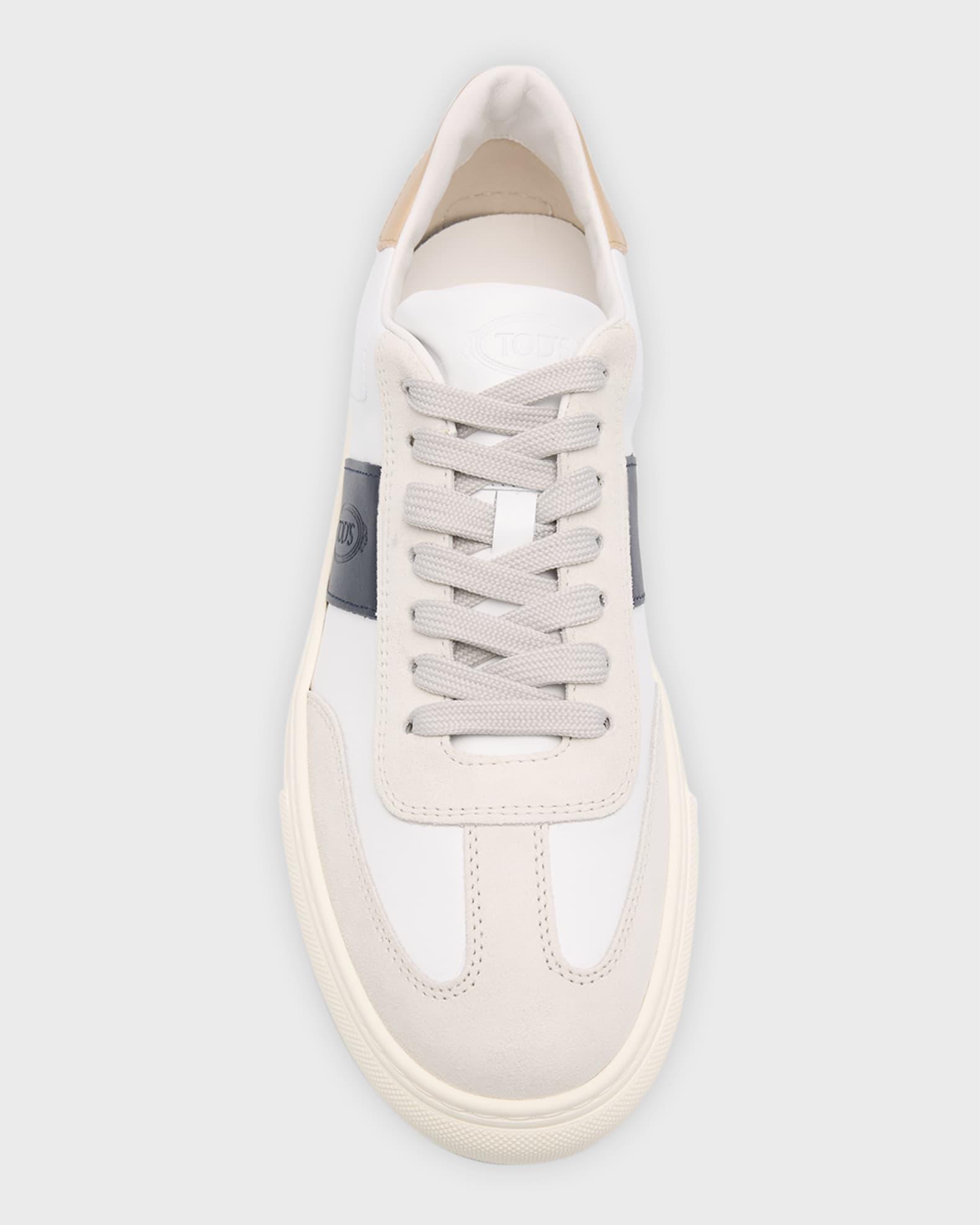 Men's Leather and Suede Low-Top Sneakers Product Image