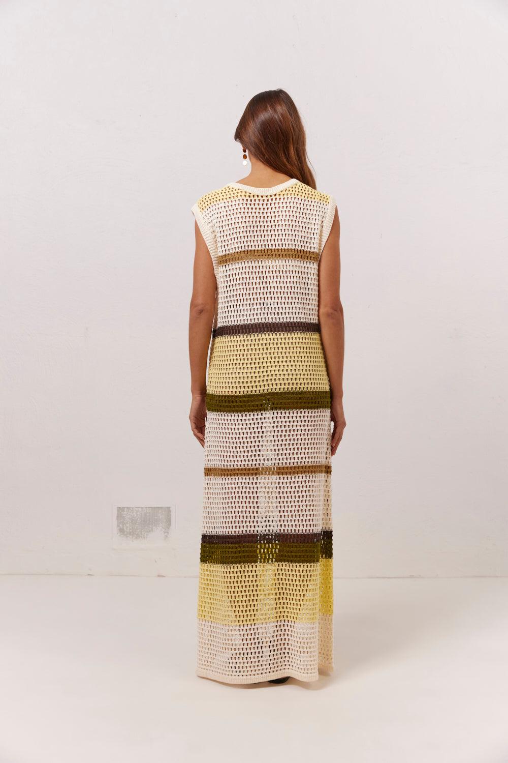 Ezra Knit Maxi Dress Yellow Product Image