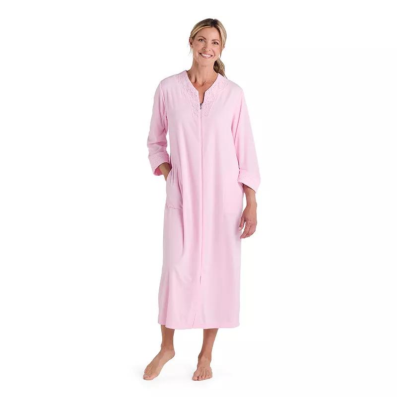 Women's Miss Elaine Essentials Terry Long Zip Robe,  Product Image