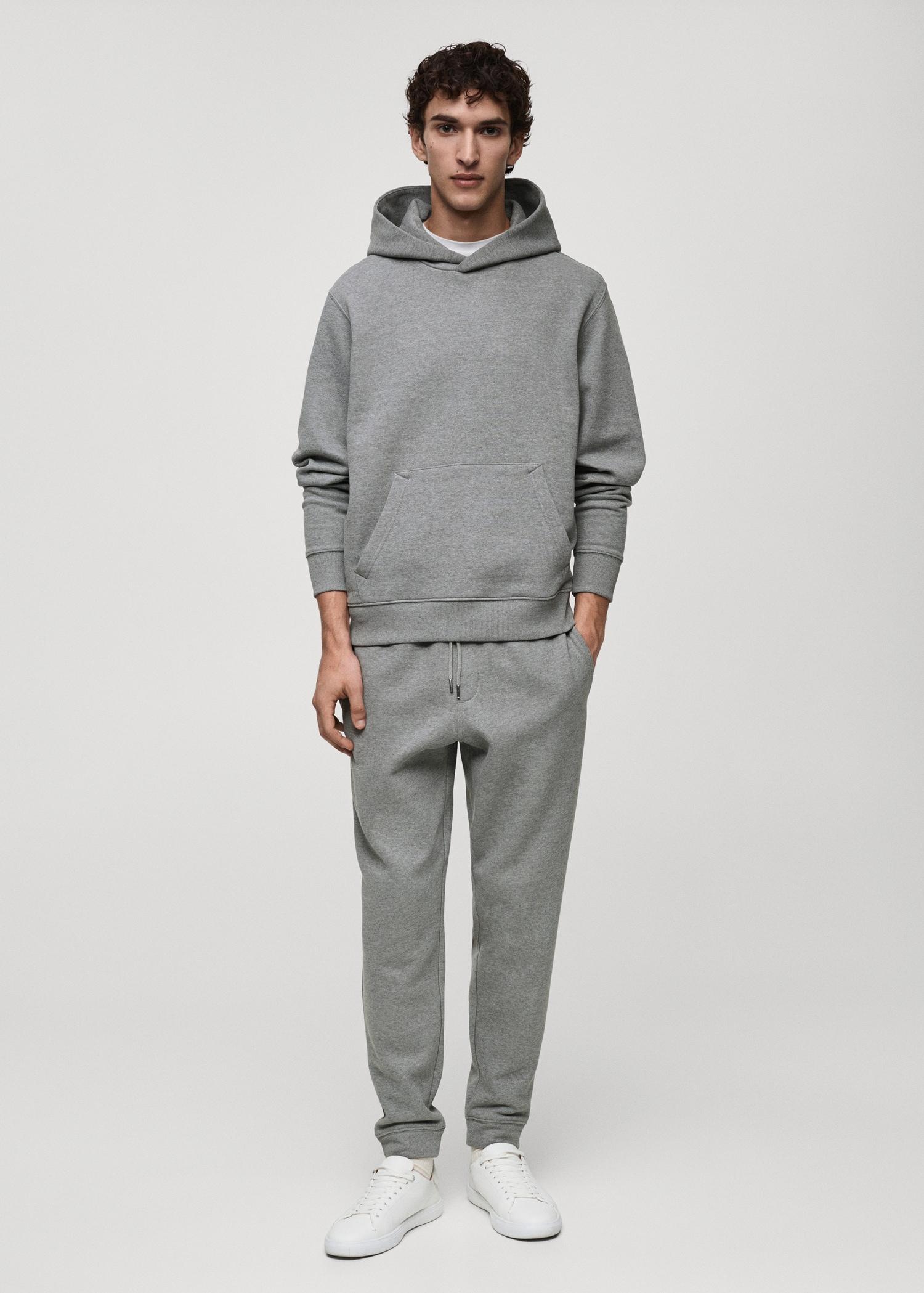 Hoodie cotton sweatshirt - Men | MANGO USA Product Image