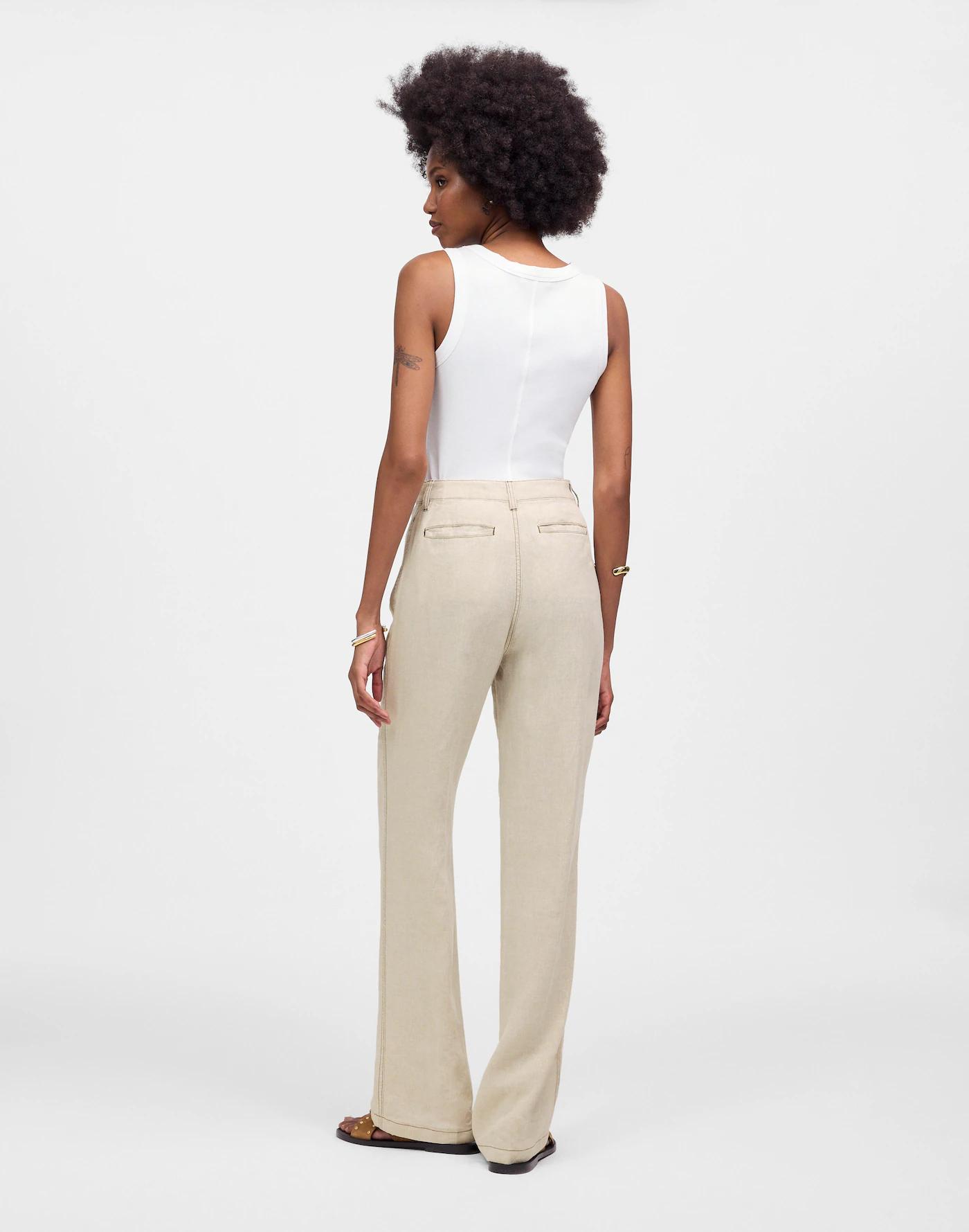Patch Pocket Flare Pant in 100% Linen Product Image