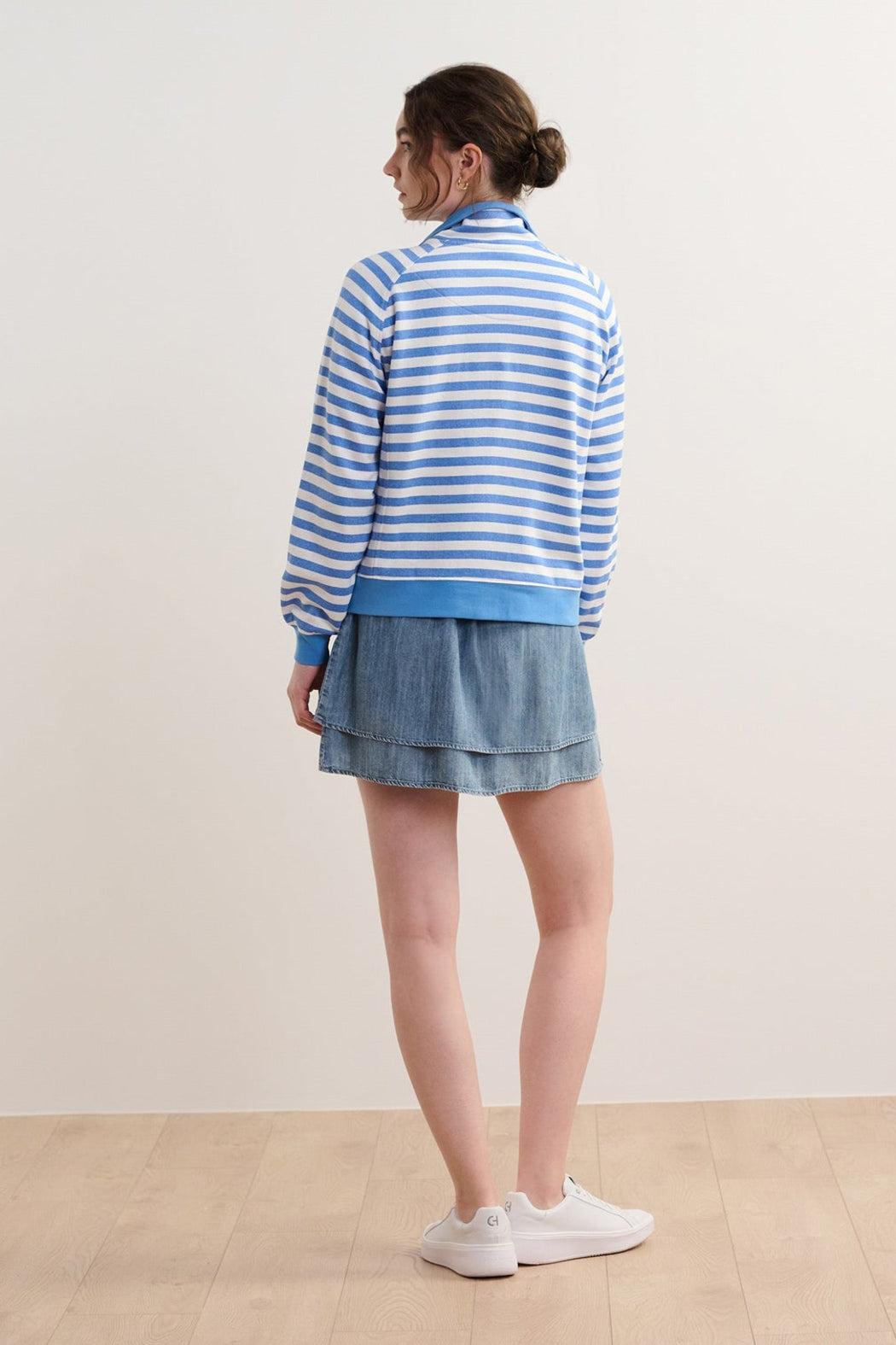 Mock Neck Pullover - Marina Stripes Product Image