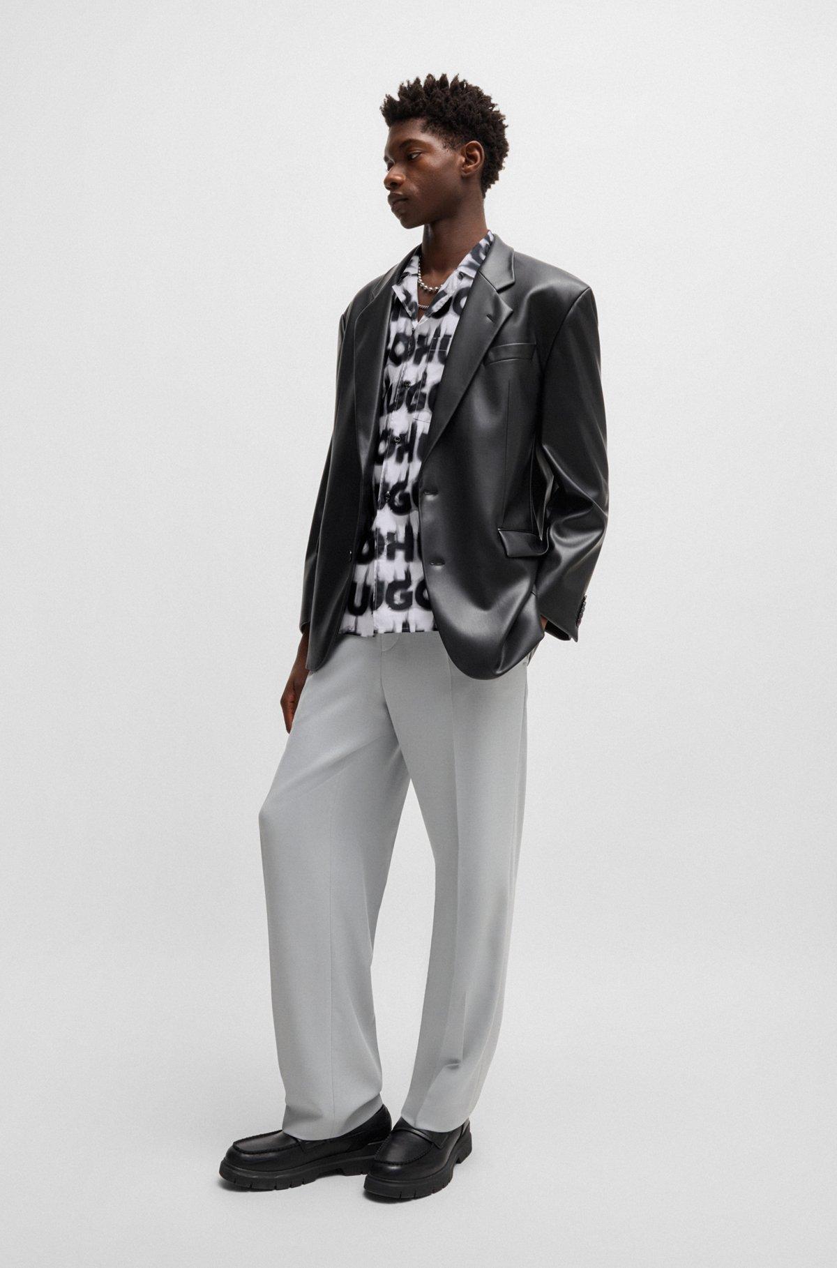 Relaxed-fit shirt in cotton with smoke-logo print Product Image